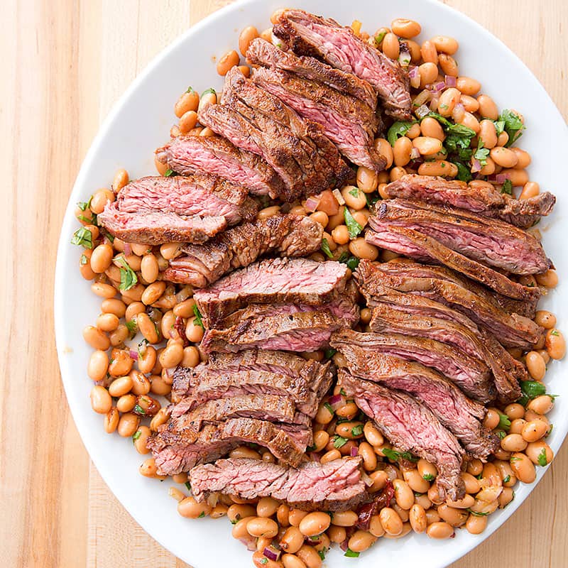 Skirt Steak with Pinto Bean Salad