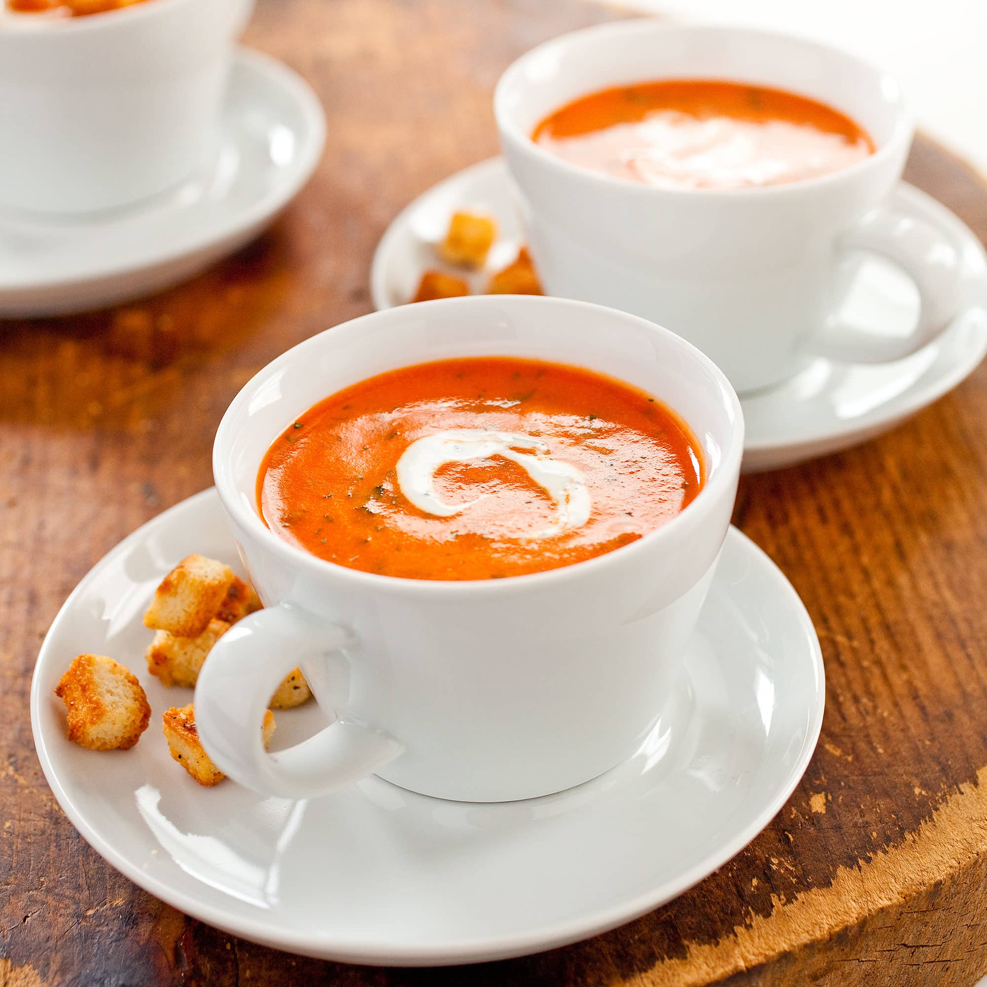 Roasted Red Pepper Soup with Smoked Paprika and Cilantro Cream