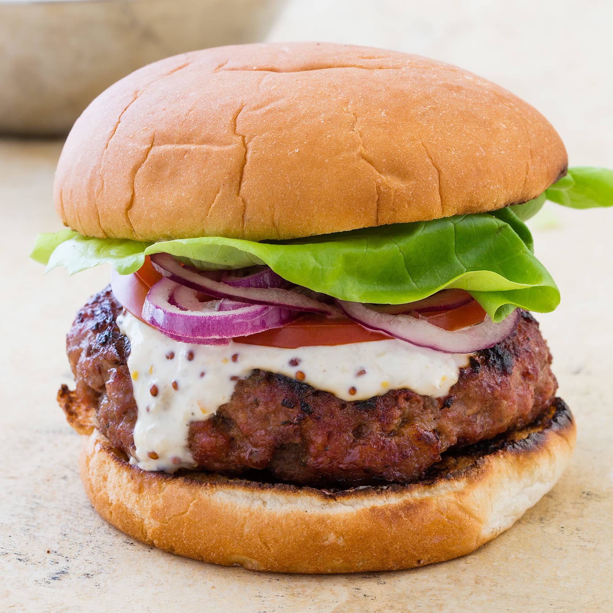 Grilled Parmesan Pork Burgers | America's Test Kitchen