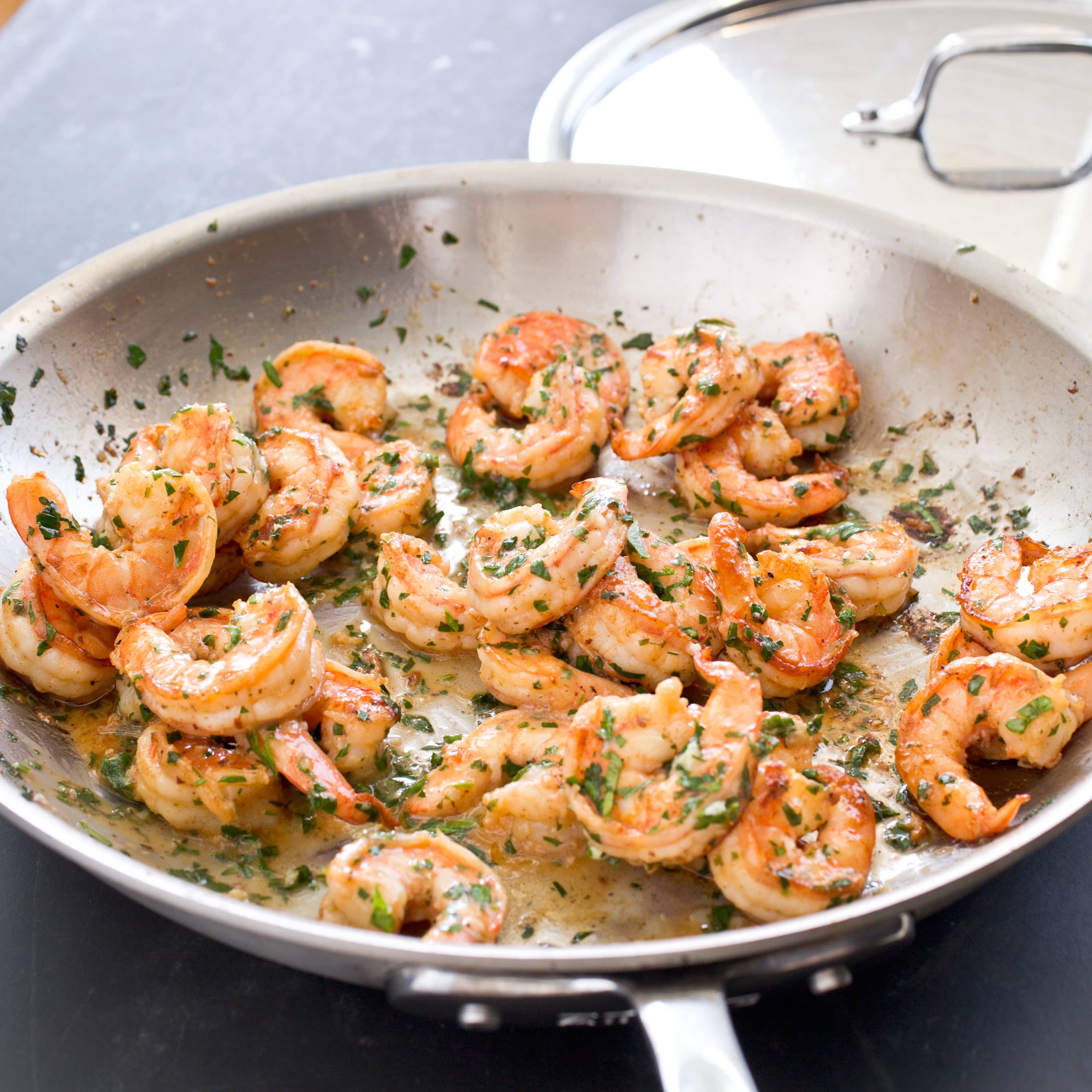 Pan-Seared Shrimp with Garlic-Lemon Butter | America's Test Kitchen
