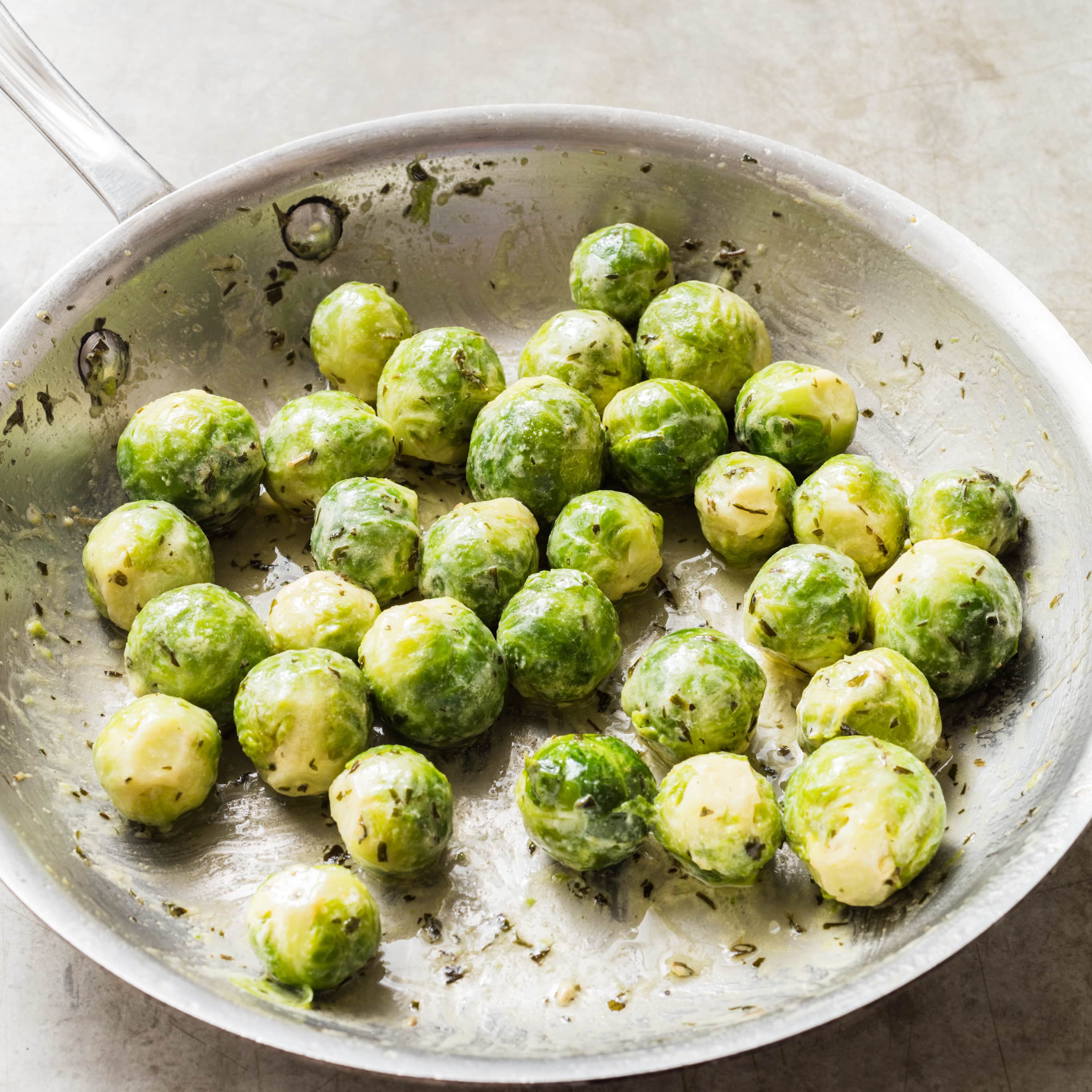 Braised Brussels Sprouts with Tarragon-Mustard Butter | America's Test Kitchen