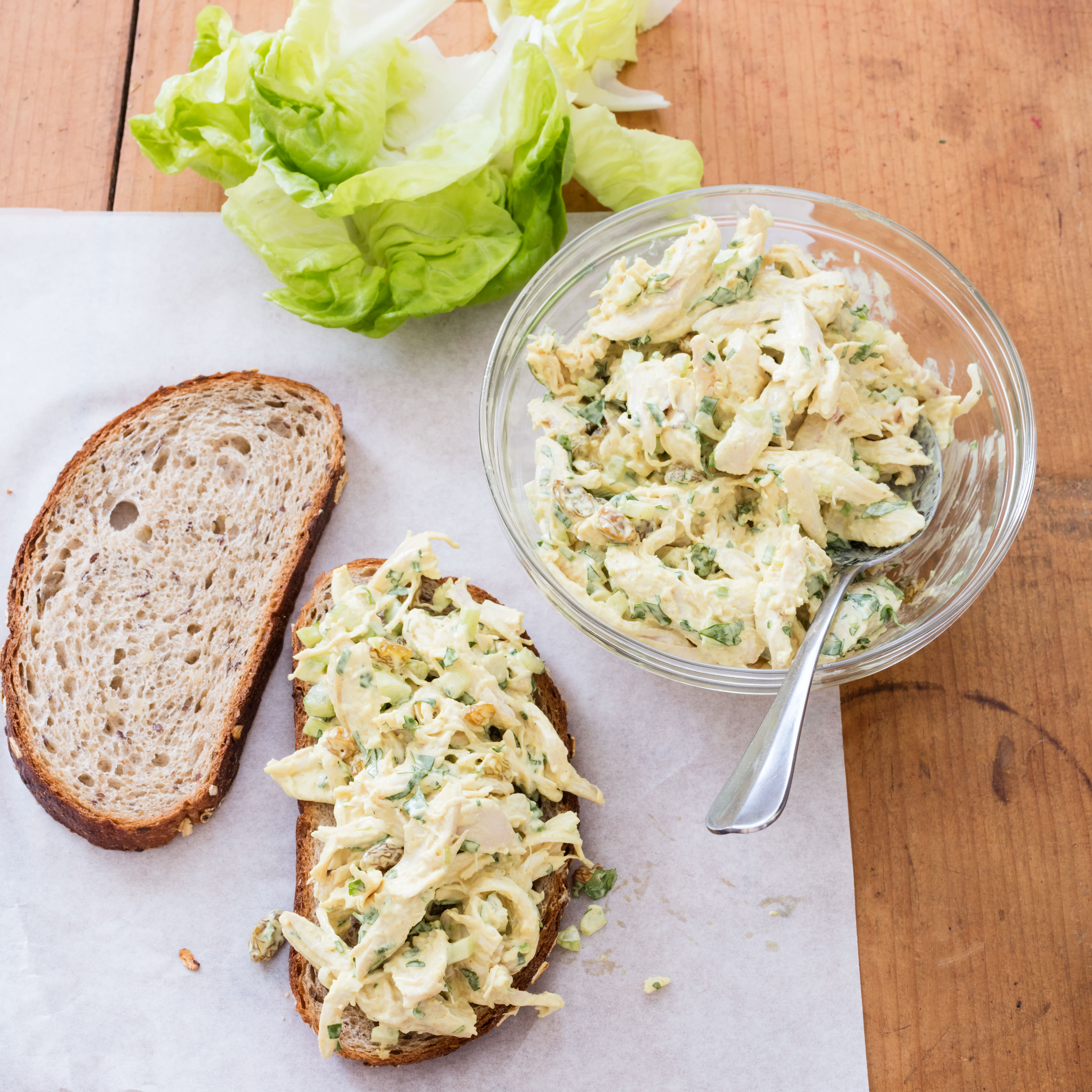 Curried Chicken Salad with Raisins and Honey