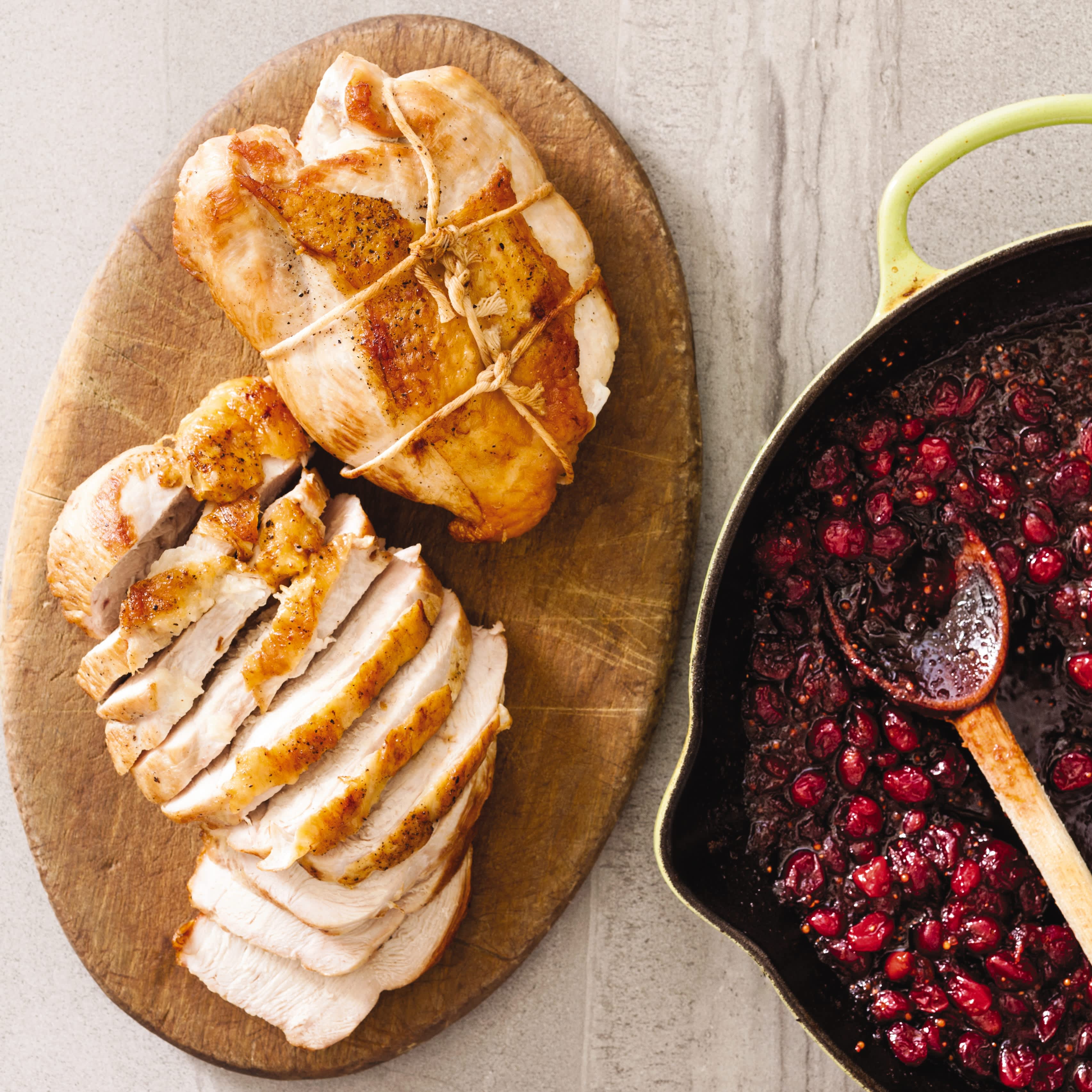 Cast Iron Boneless Turkey Breasts with Cranberry Chutney