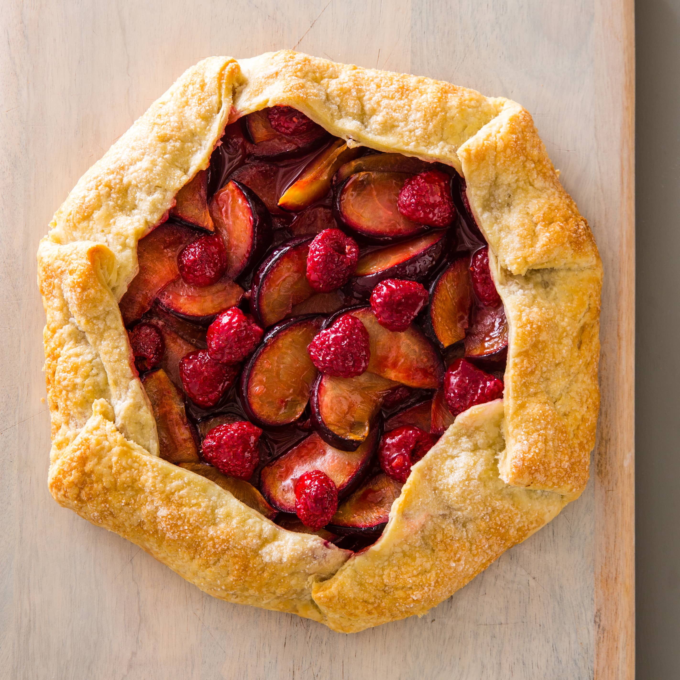 Easy Plum and Raspberry Tart