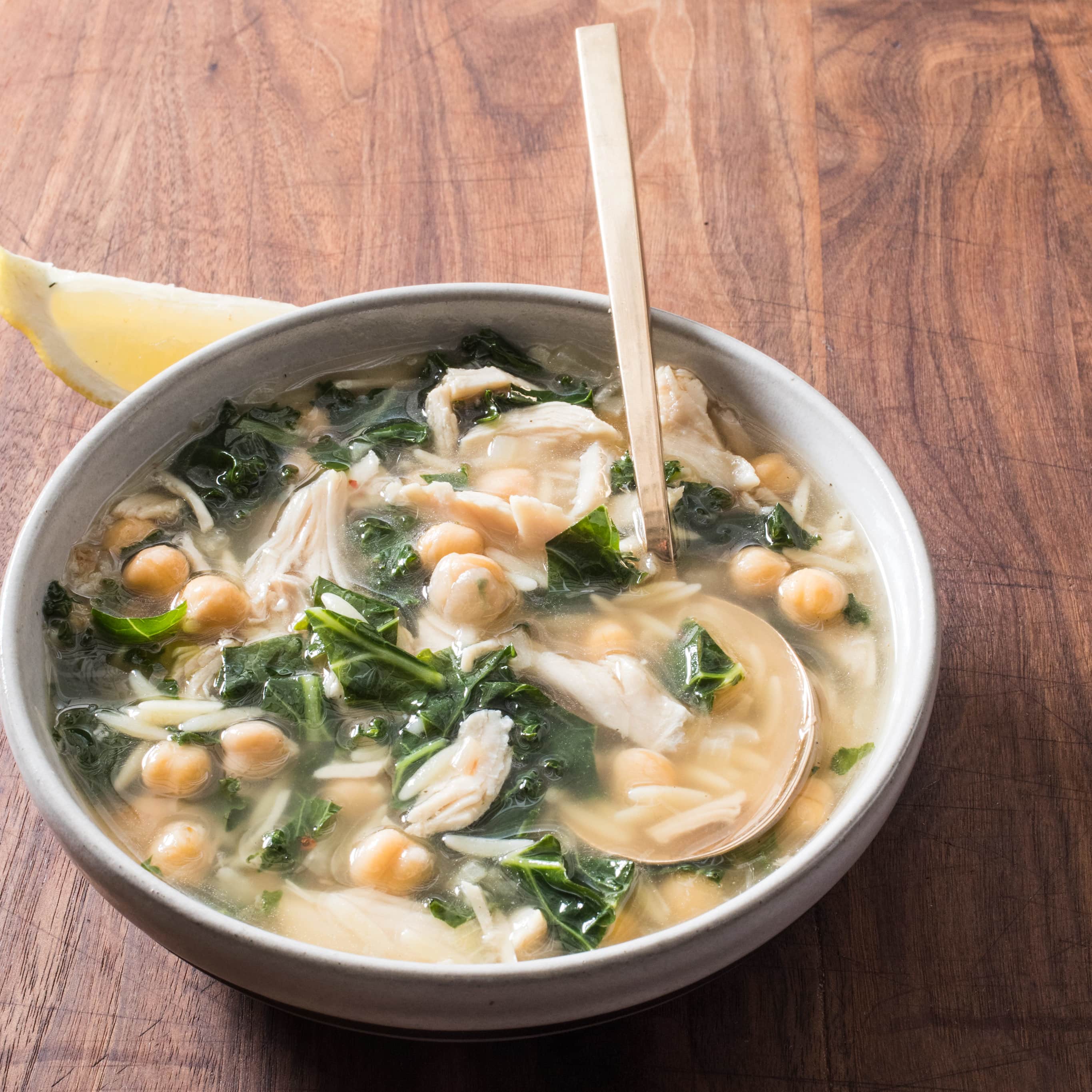 Turkey Orzo Soup with Kale and Chickpeas | America's Test Kitchen