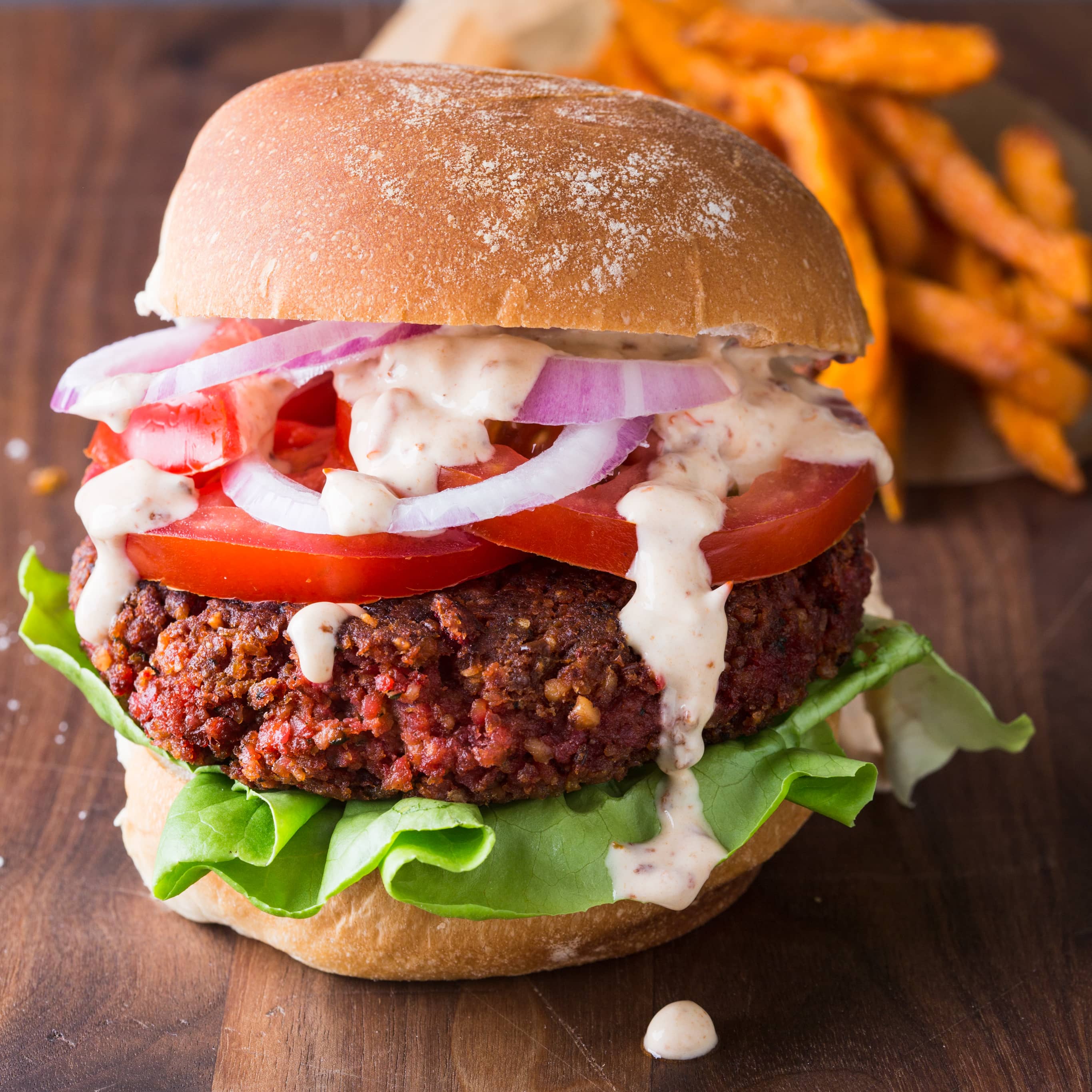 Vegan Pinto Bean–Beet Burgers | America's Test Kitchen