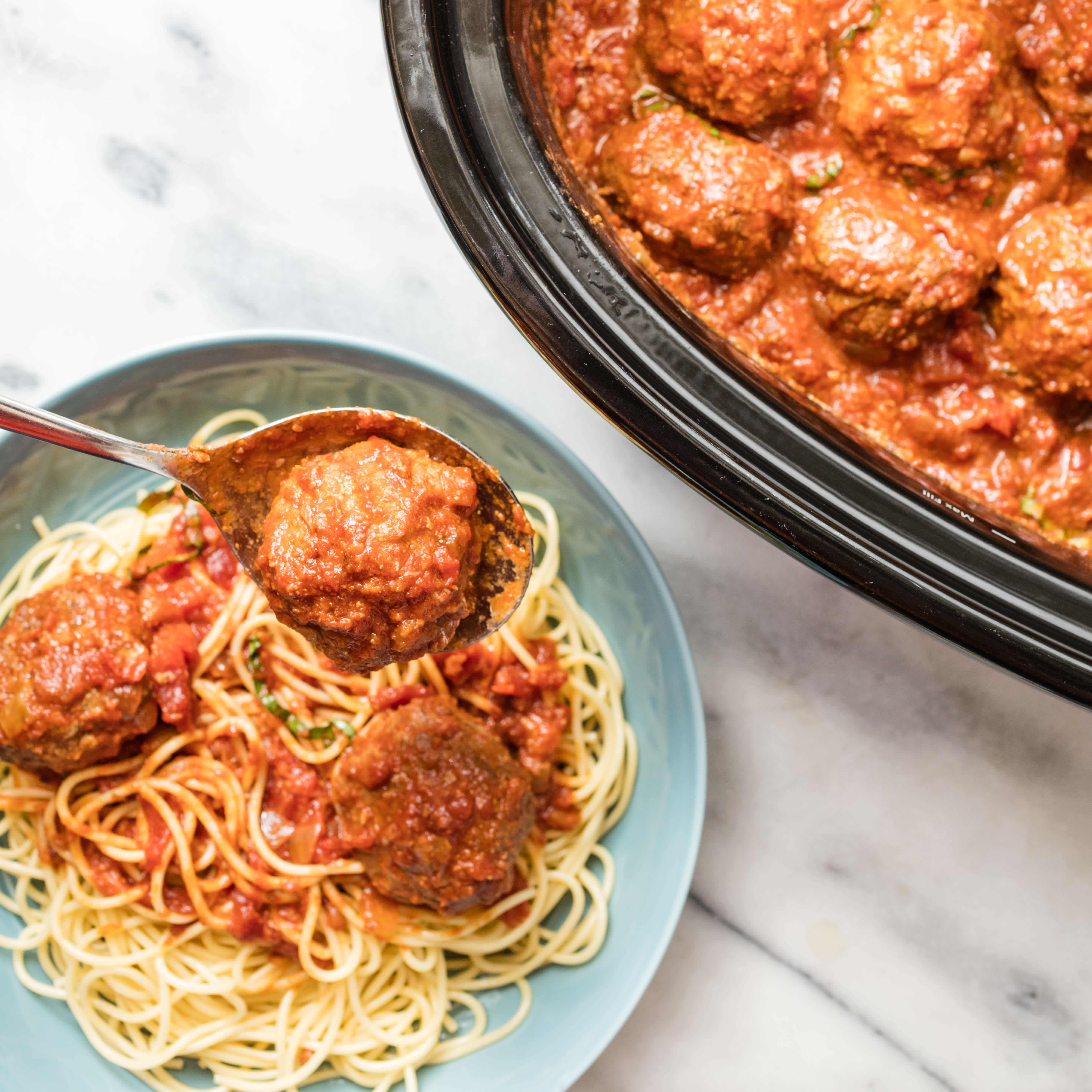 Slow-Cooker Meatballs and Marinara