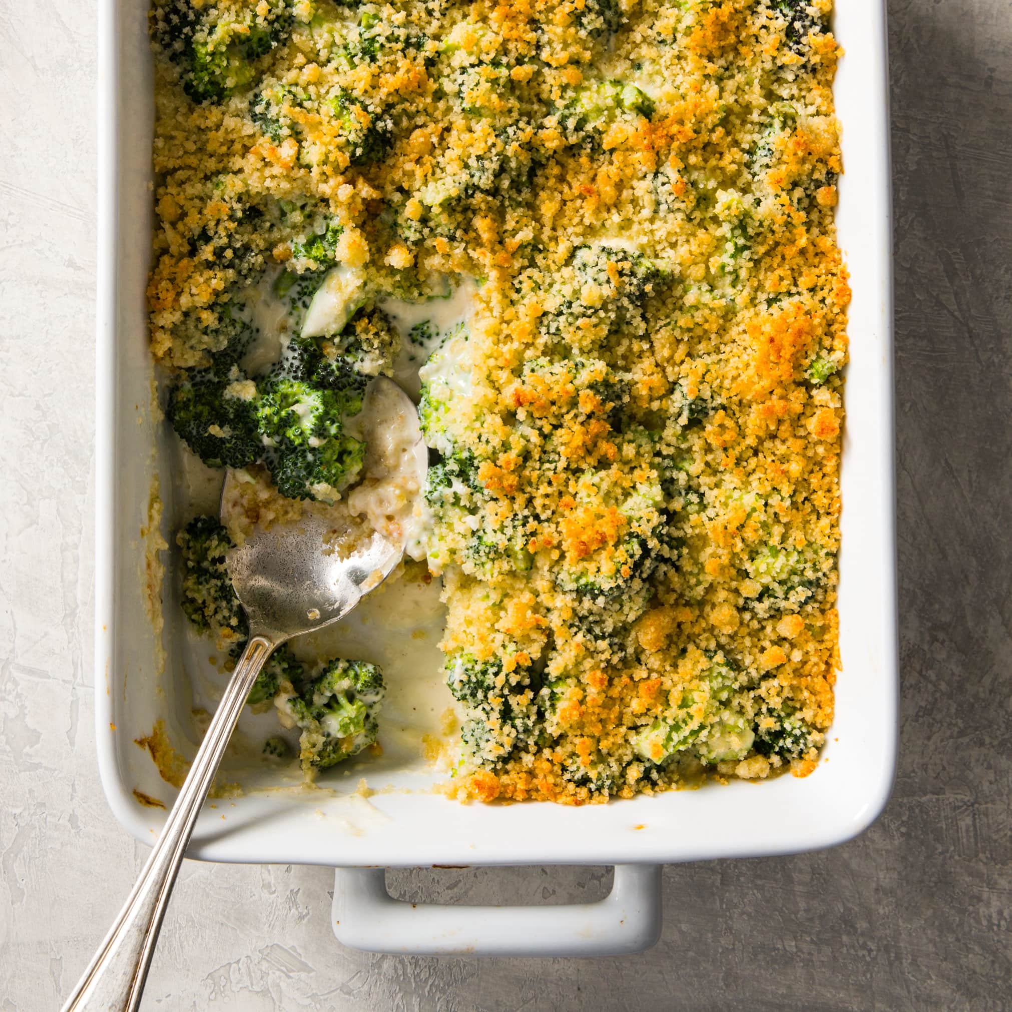 Broccoli and Cheese Casserole with Crunchy Topping | America's Test Kitchen