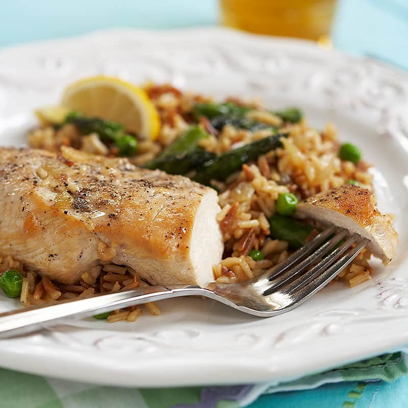 Chicken and Rice with Spring Vegetables | America's Test Kitchen