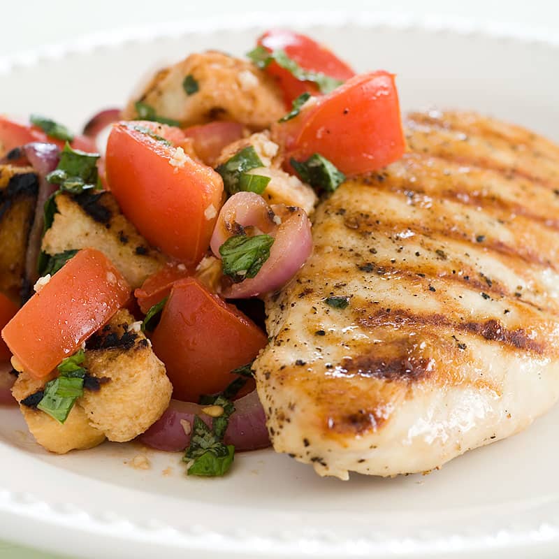 Grilled Chicken with Panzanella Salad | America's Test Kitchen