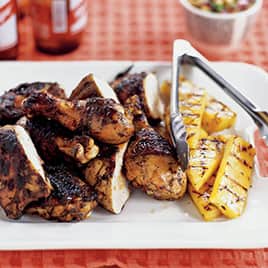 Jamaican Jerk-Style Chicken Skewers with Spicy Orange Dipping Sauce