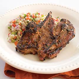 Grilled Loin or Rib Lamb Chops with Herbs and Garlic