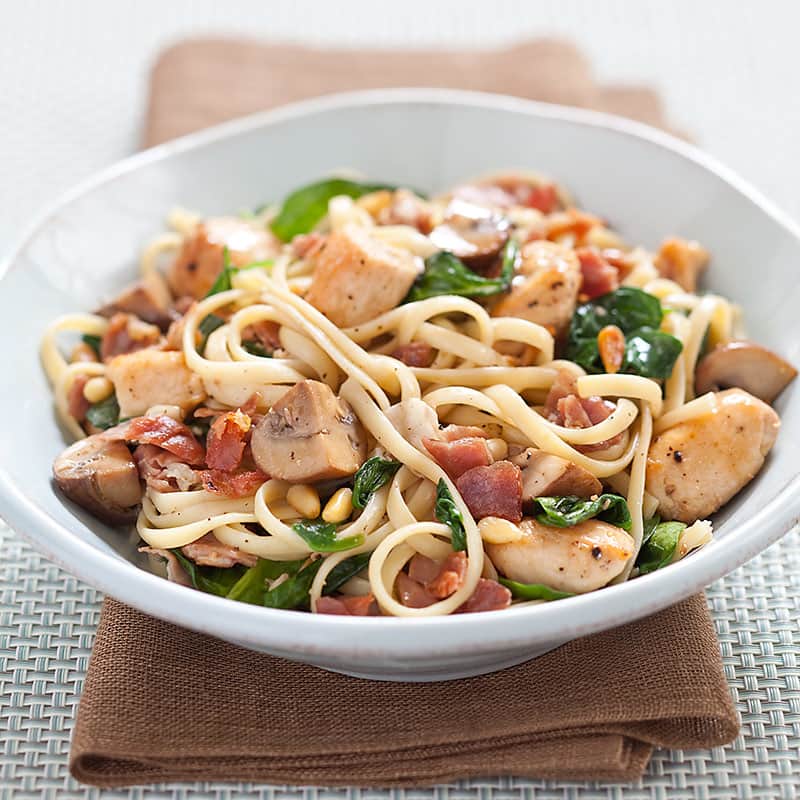 Linguine with Chicken and Mushrooms