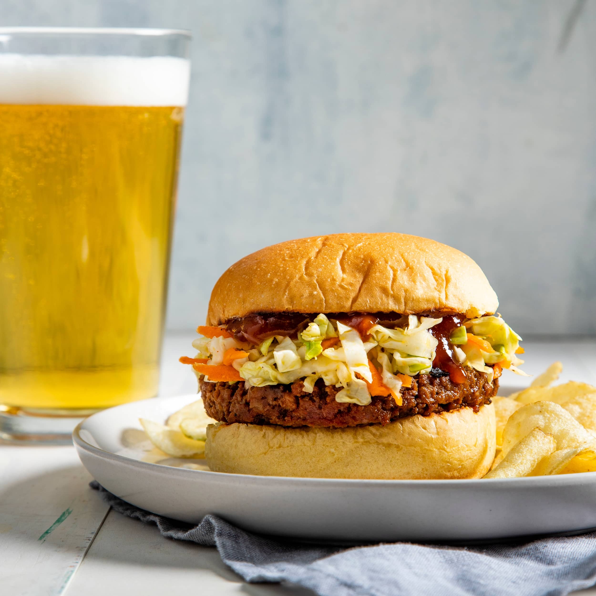 Grilled Barbecue Plant-Based Burgers