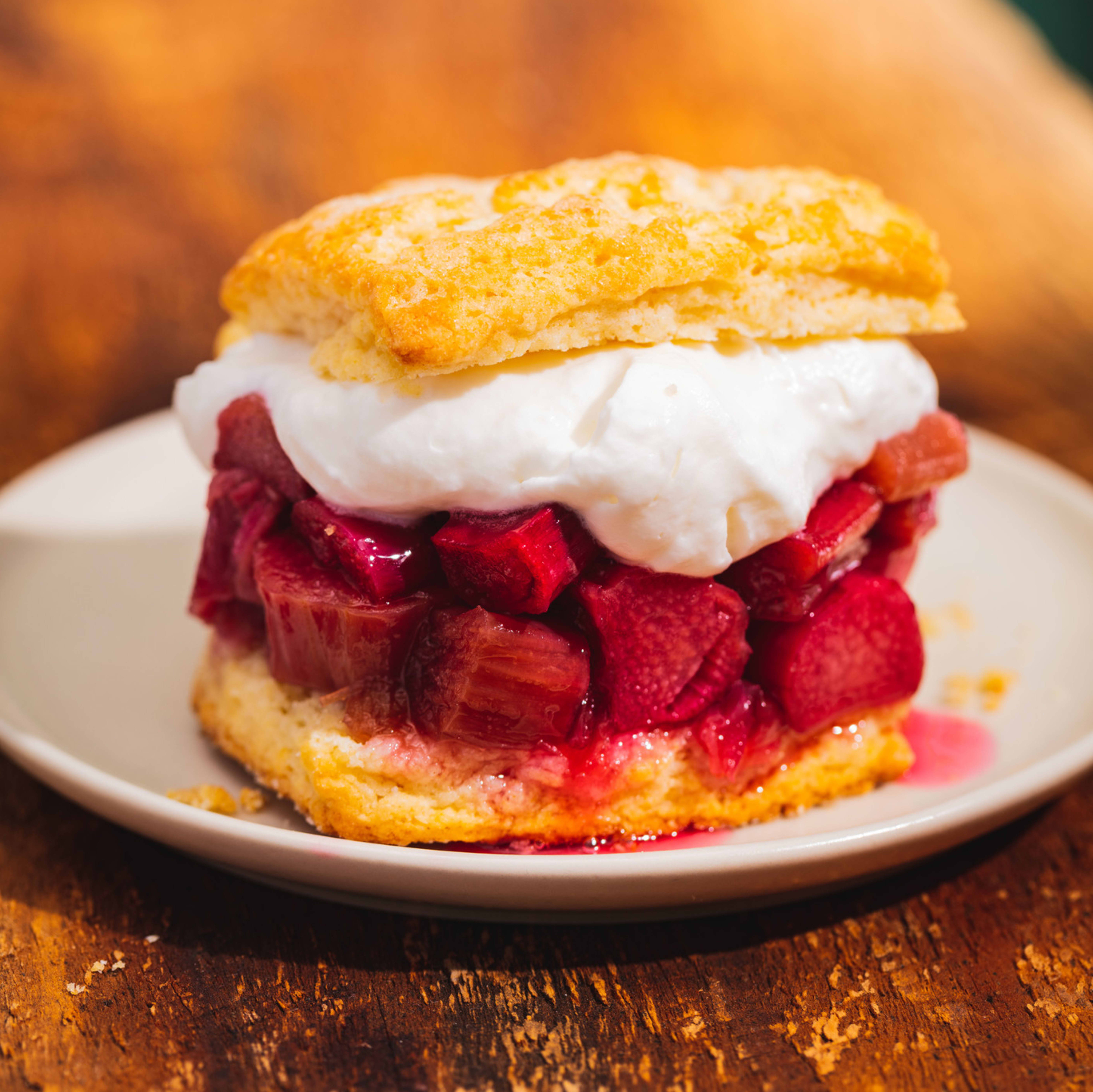Strawberry-Elderflower Rhubarb Shortcakes with Buttermilk Whipped Cream