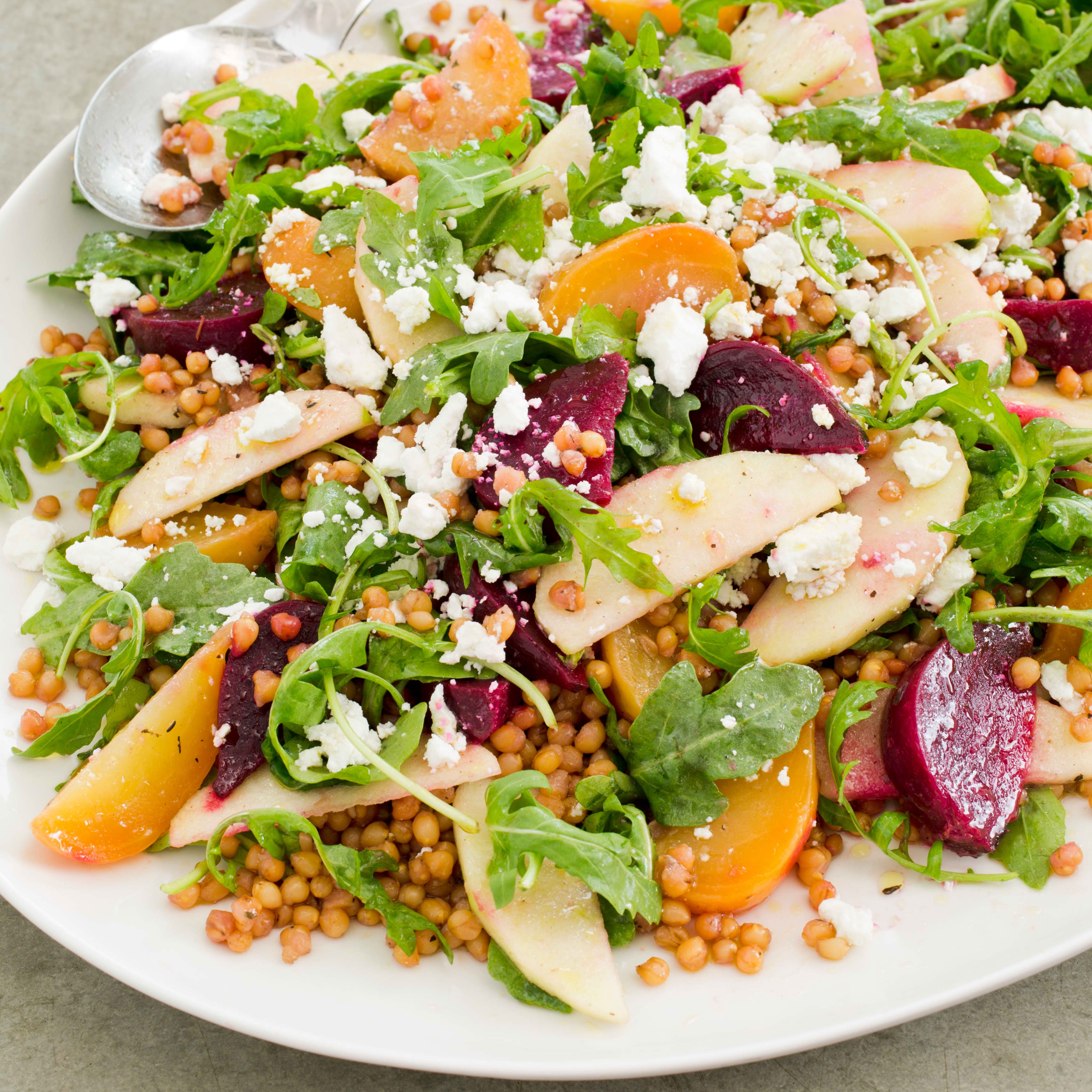 Slow-Cooker Beet and Wheat Berry Salad With Arugula and Apples