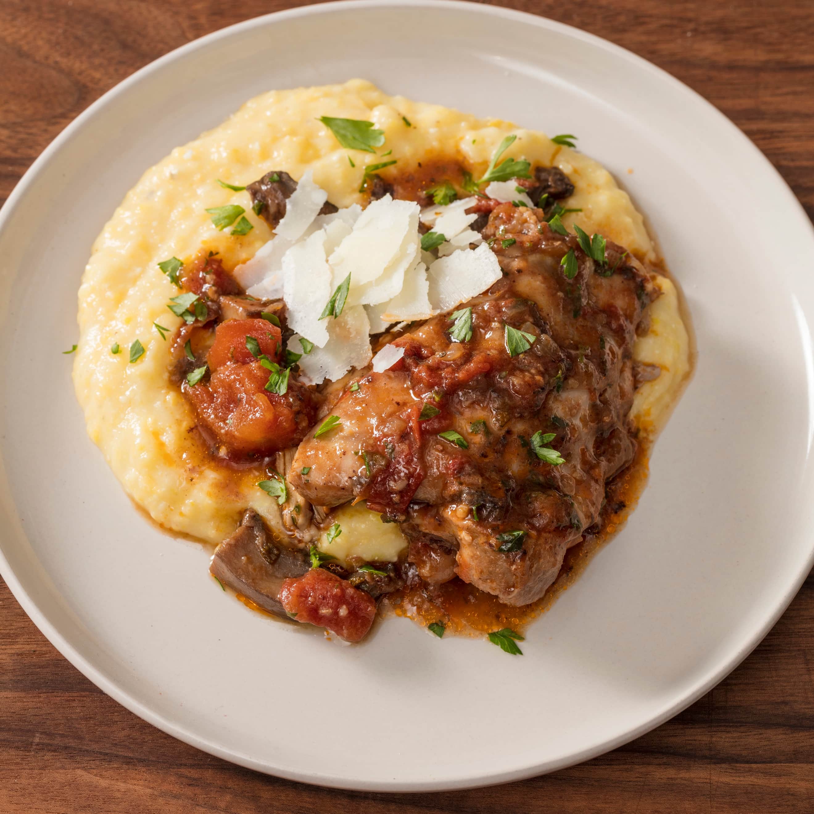 Instant Pot Braised Chicken with Mushrooms and Tomatoes