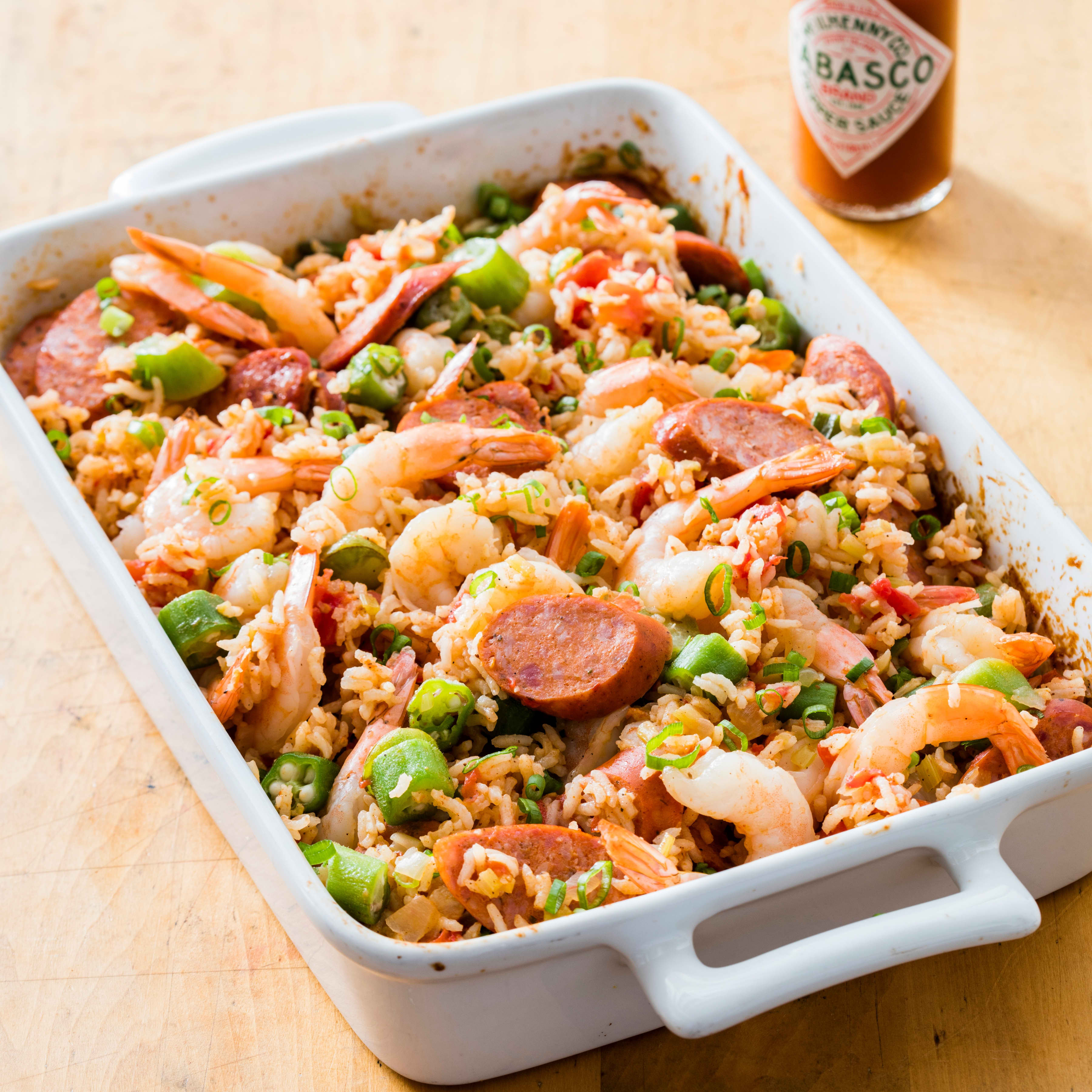 One-Pan Cajun-Style Rice with Andouille, Shrimp, and Okra | America's Test Kitchen