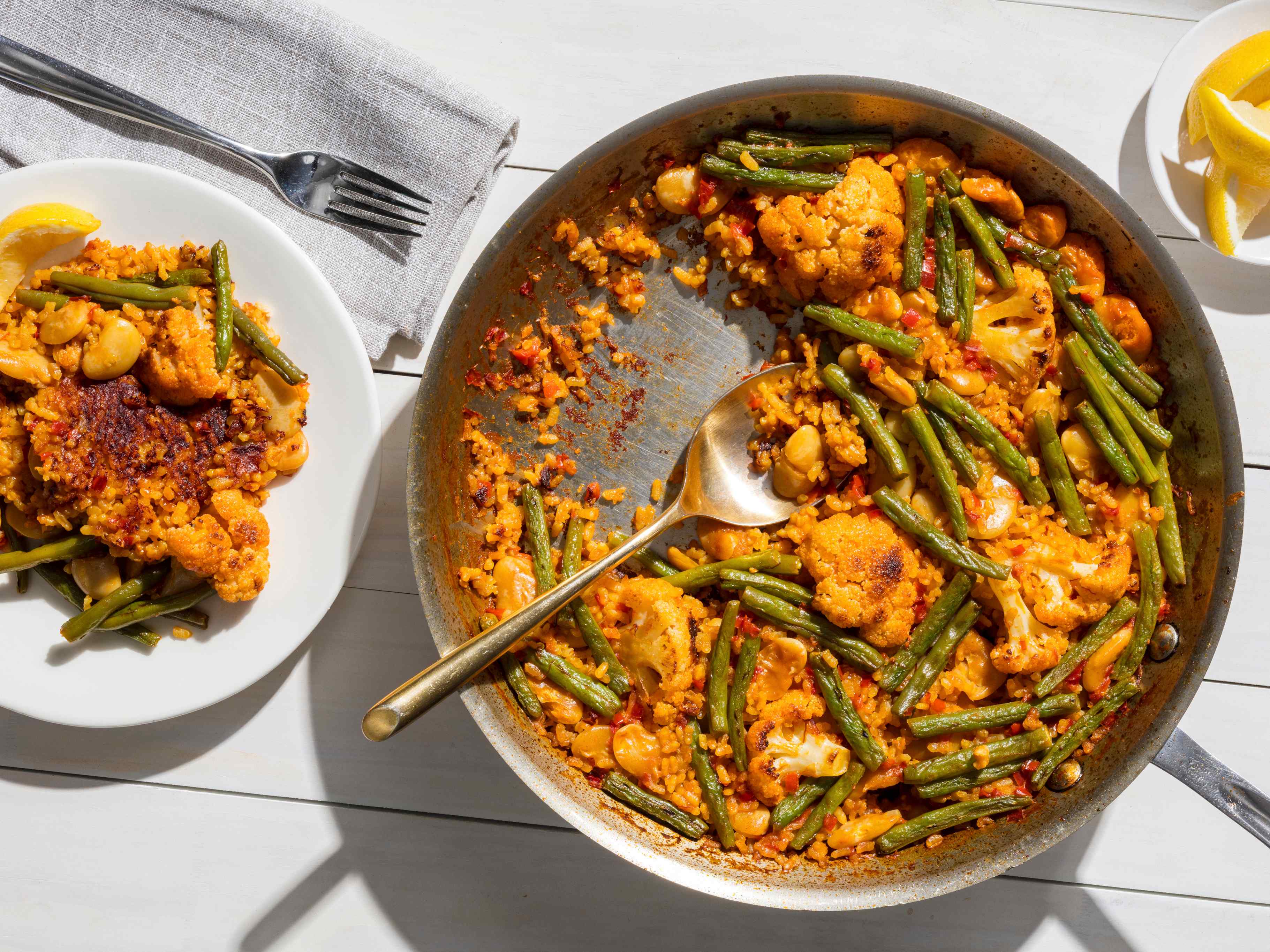 Cauliflower and Bean Paella