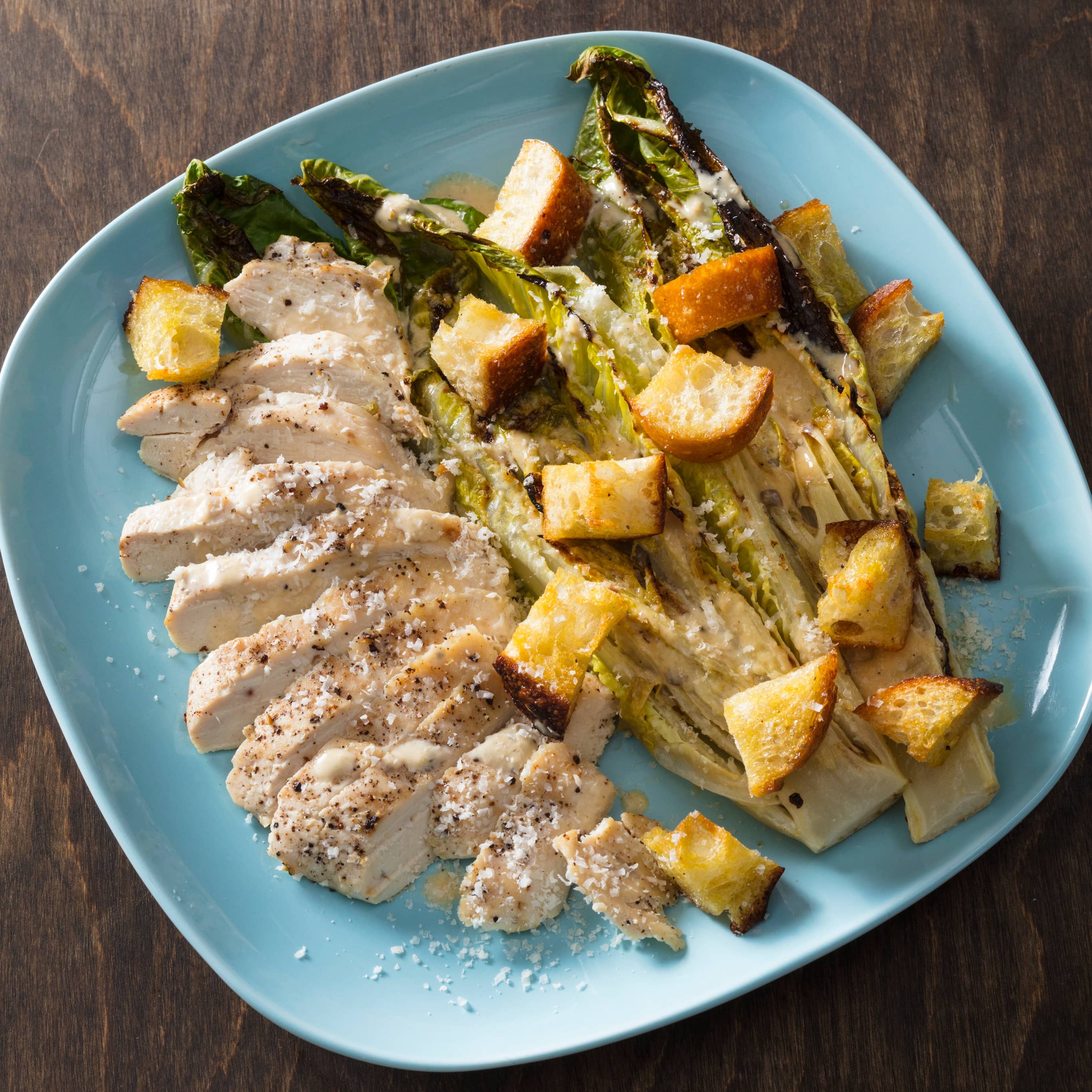 Toaster-Oven Charred Chicken Caesar Salad