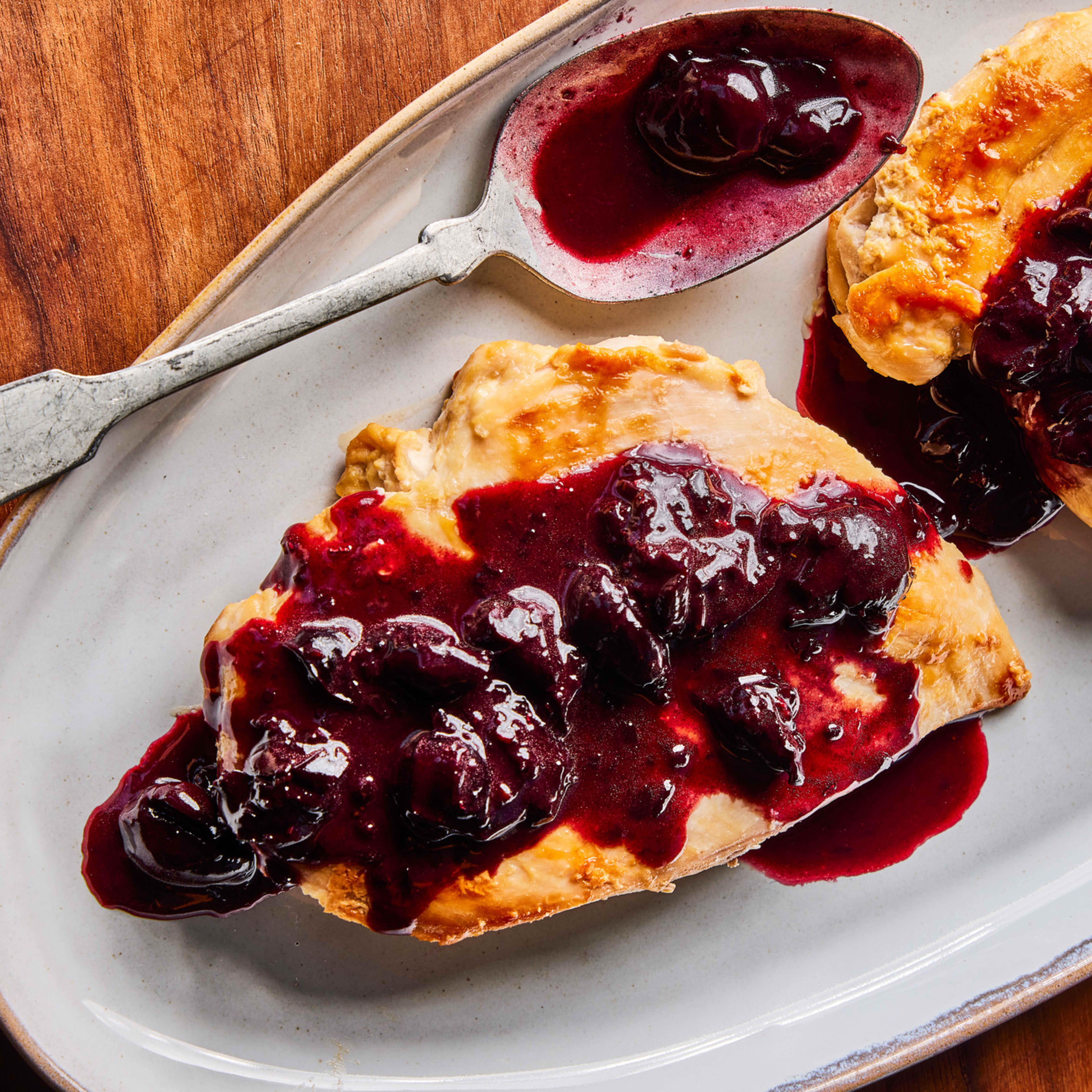 Cold-Start Pan-Seared Chicken Breasts with Cherry and Rosemary Pan Sauce