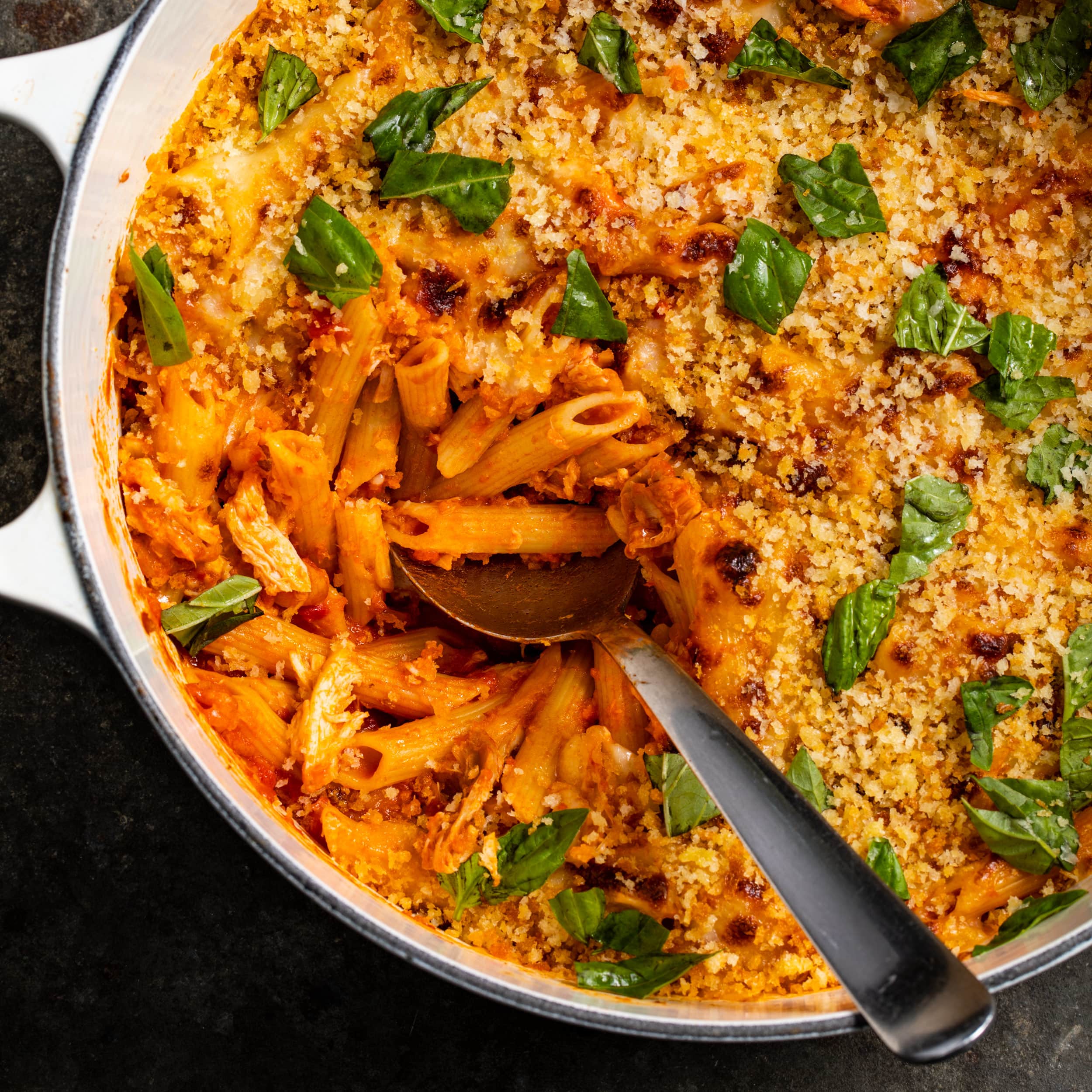 Chicken Parmesan Pasta Bake