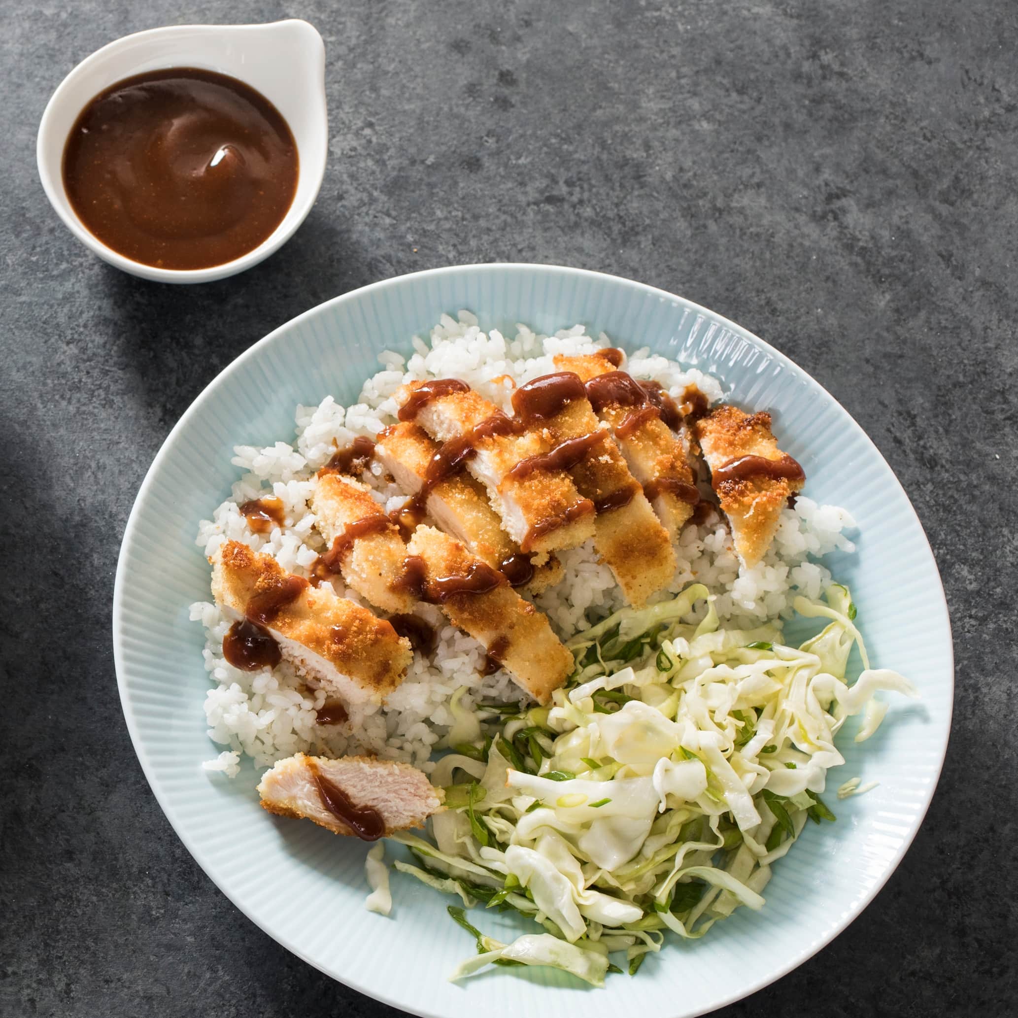 Panko-Crusted Chicken with Cabbage Salad