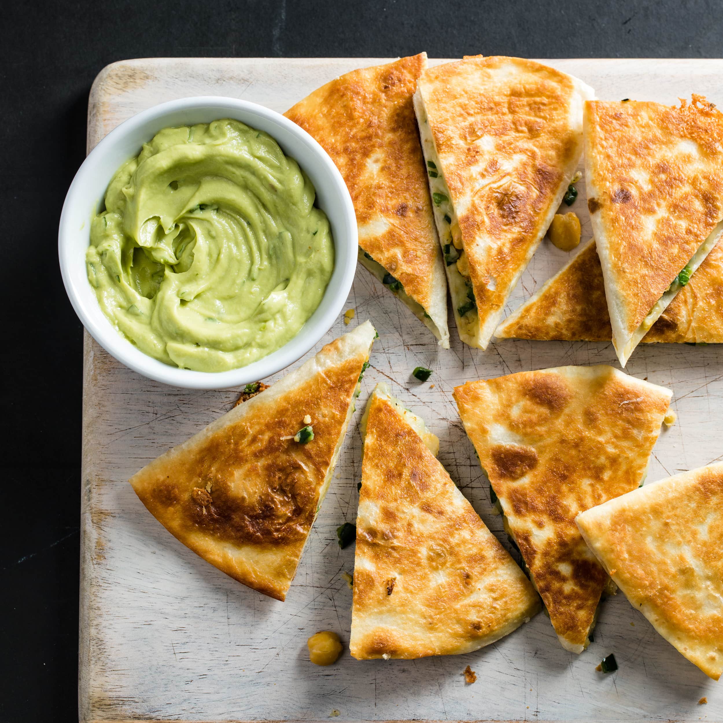 Chickpea and Poblano Quesadillas