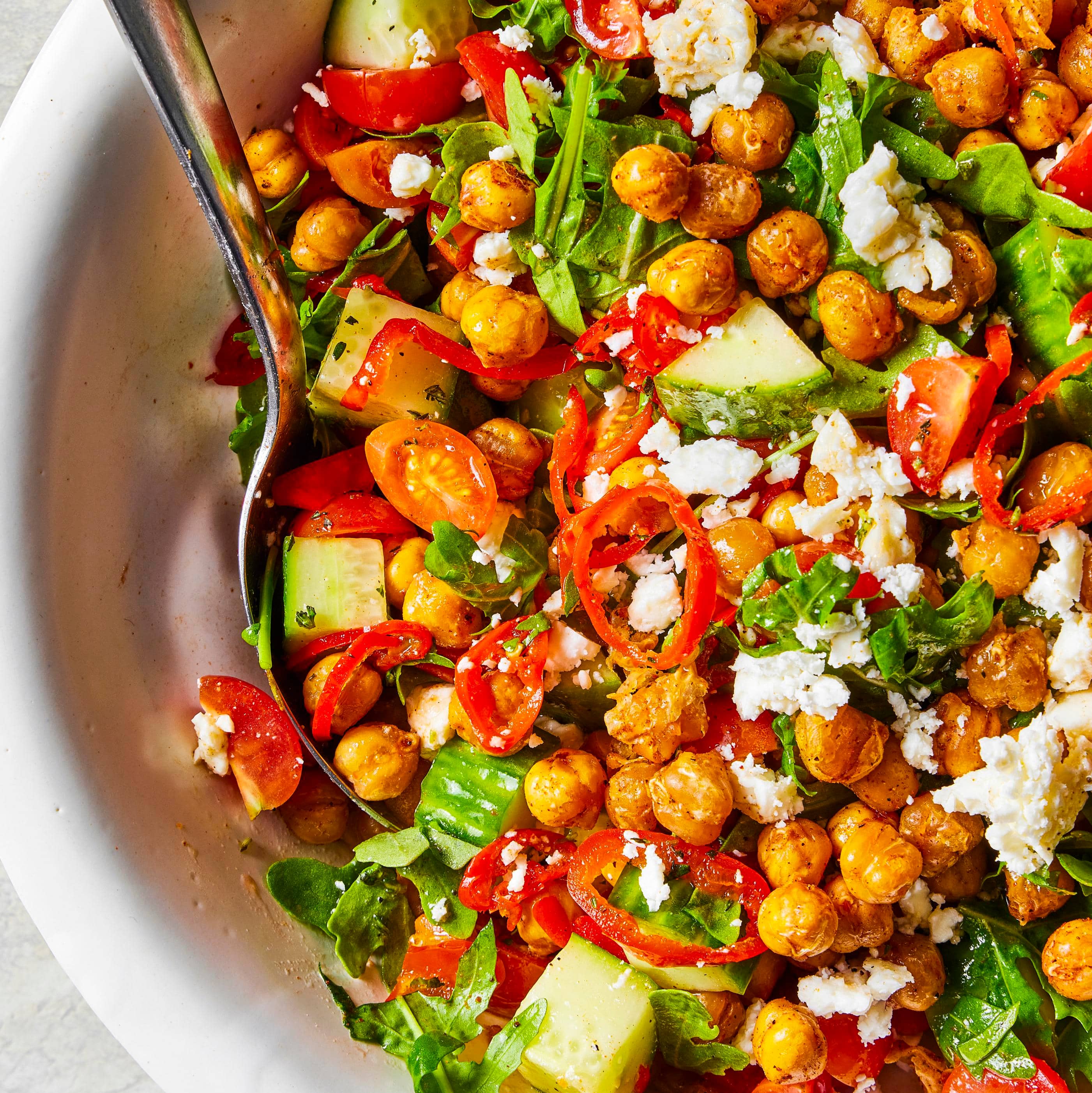 Chopped Salad with Spiced Skillet-Roasted Chickpeas For Two