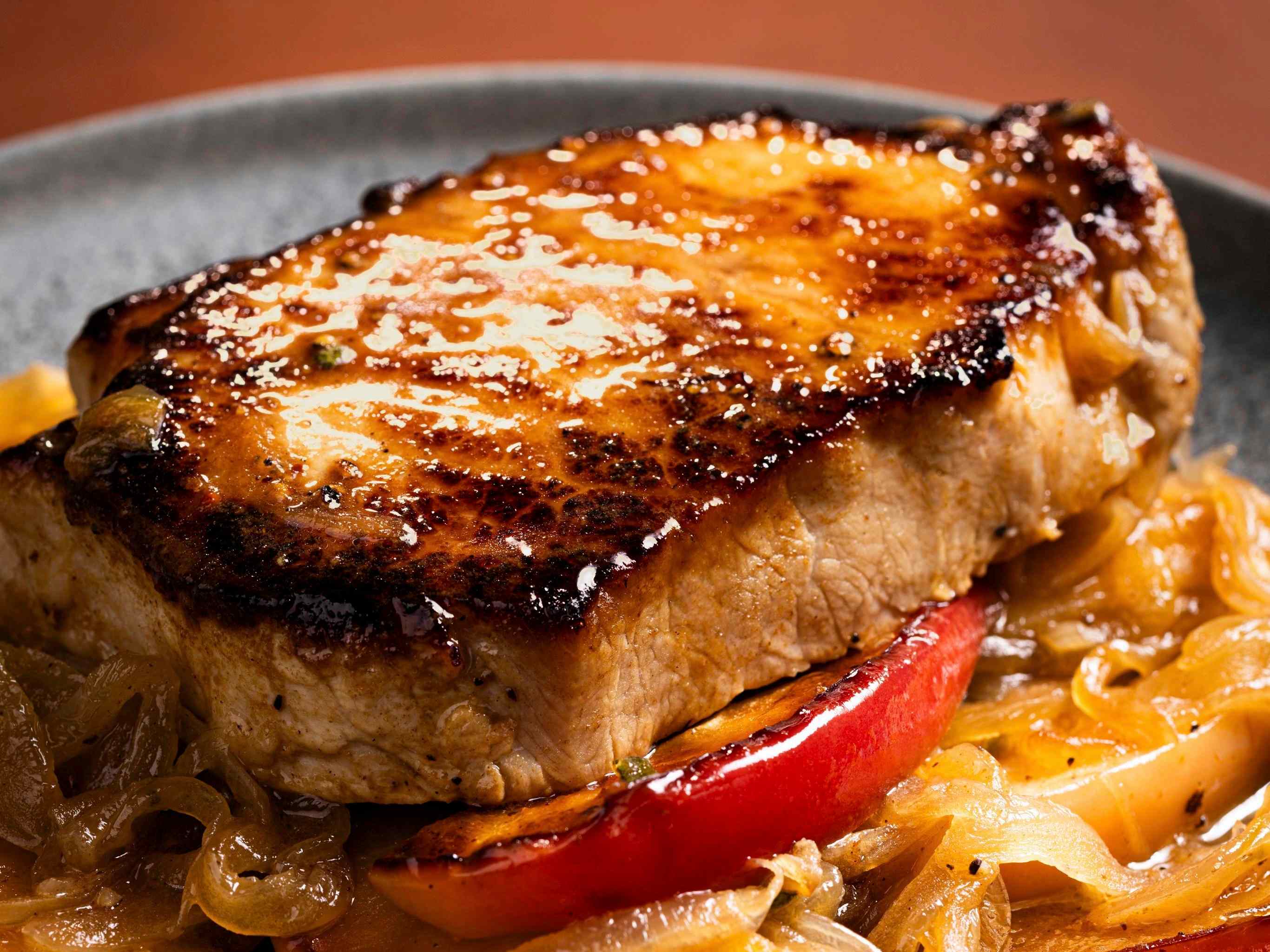 Cider-Brined Pork Chops with Apples and Onions