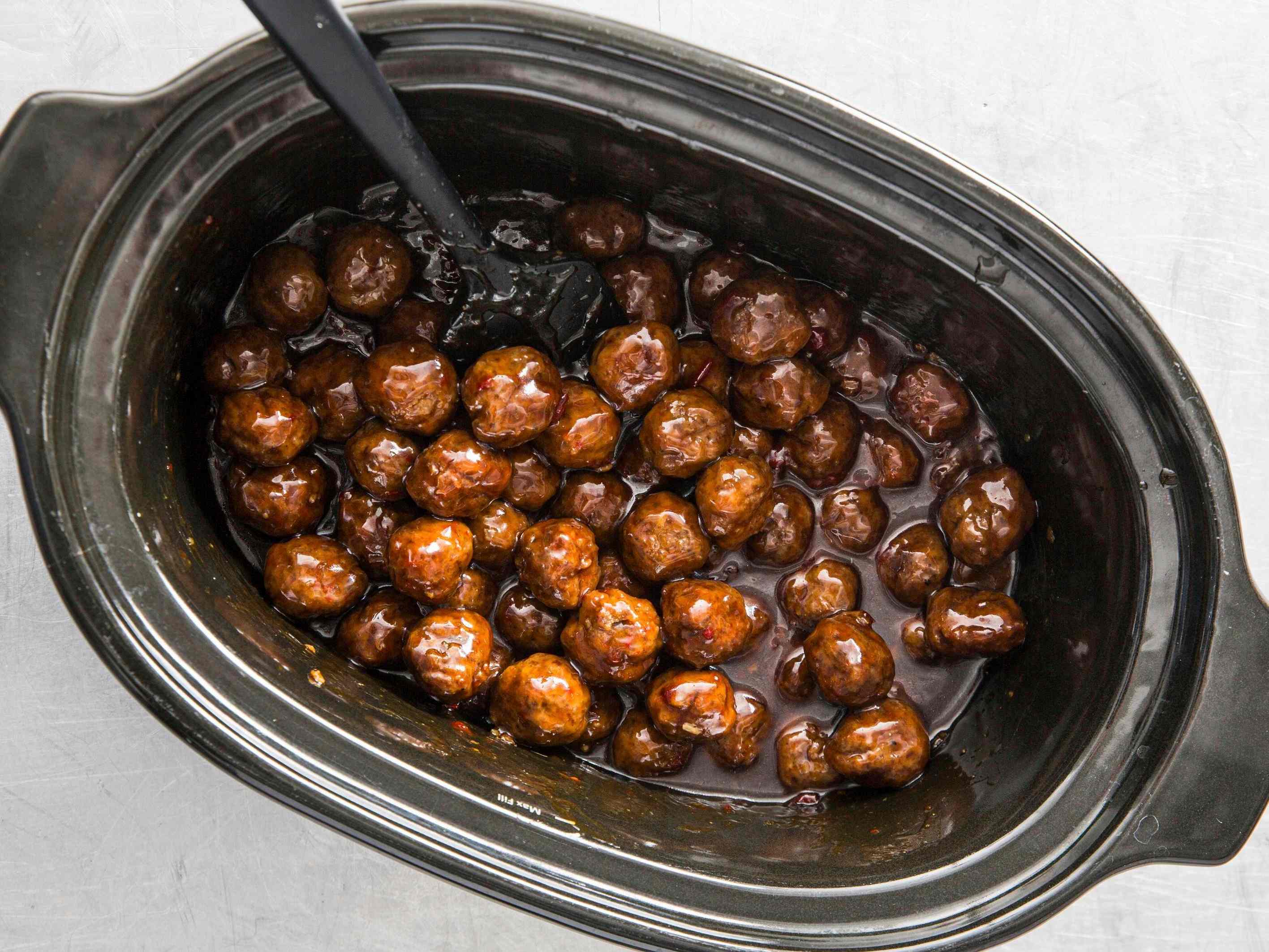 Slow-Cooker Glazed Cocktail Meatballs | America's Test Kitchen