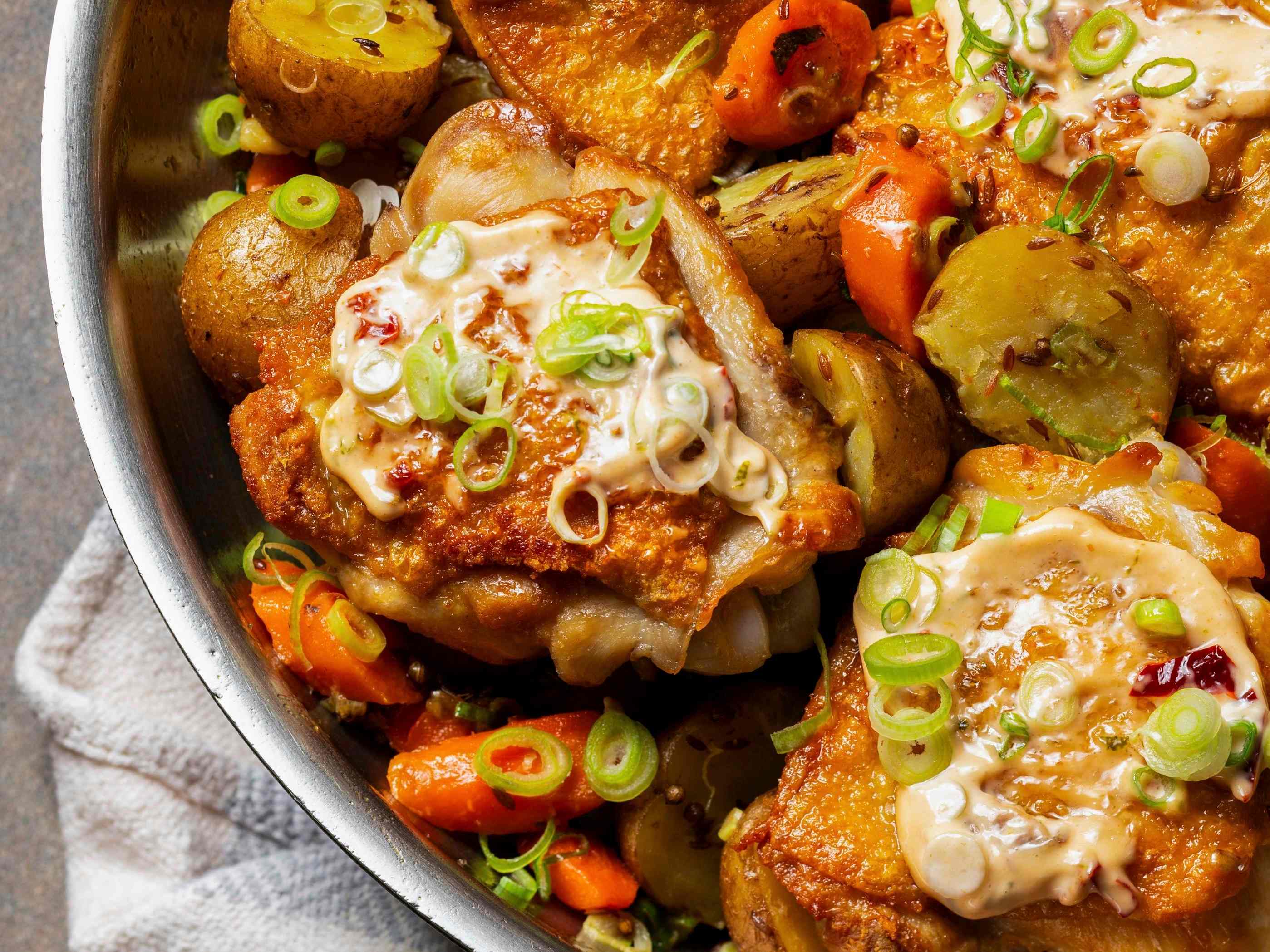 Coriander-Cumin Chicken with Carrots and Potatoes