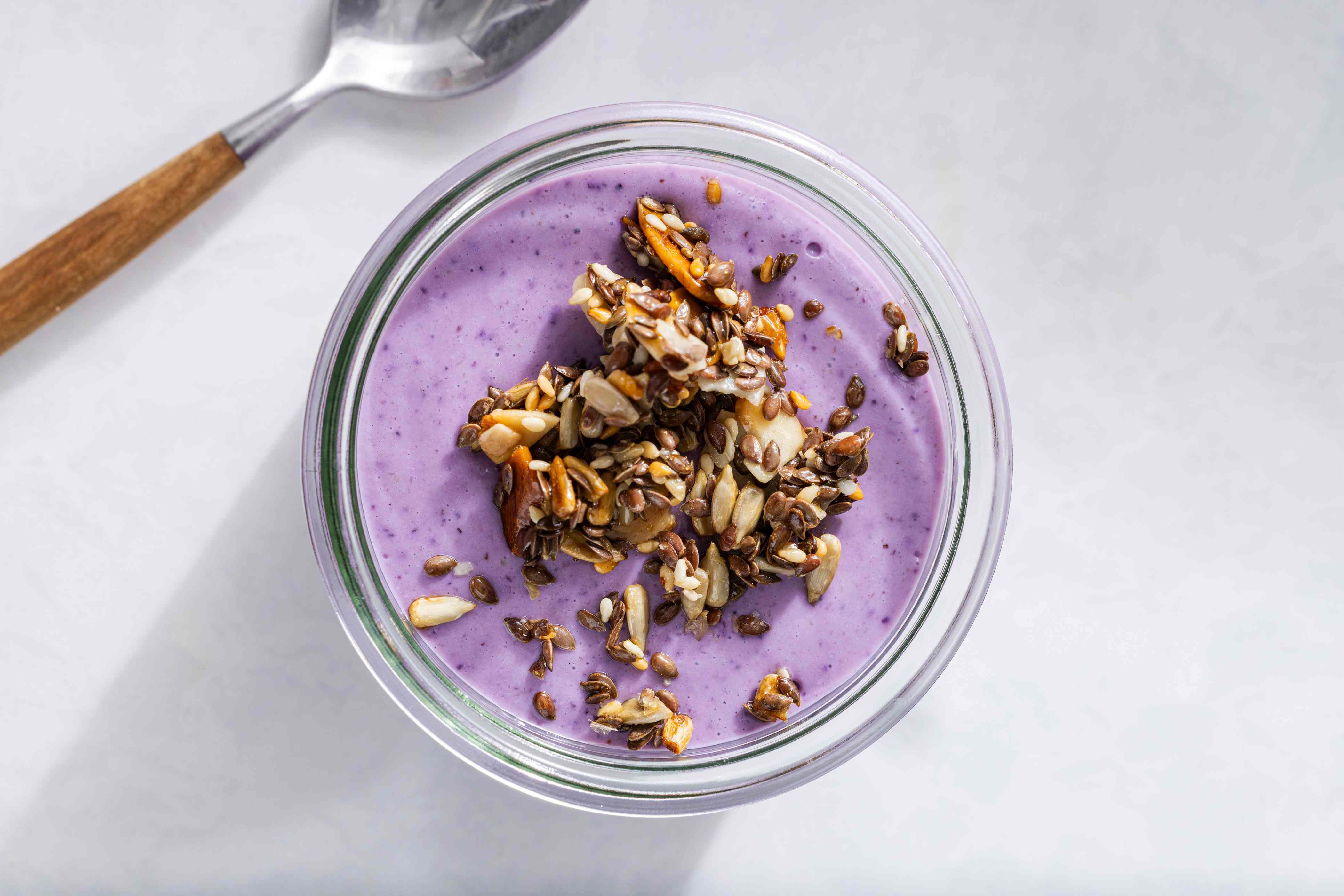 Cottage Cheese Berry Mousse with Nutty Brittle