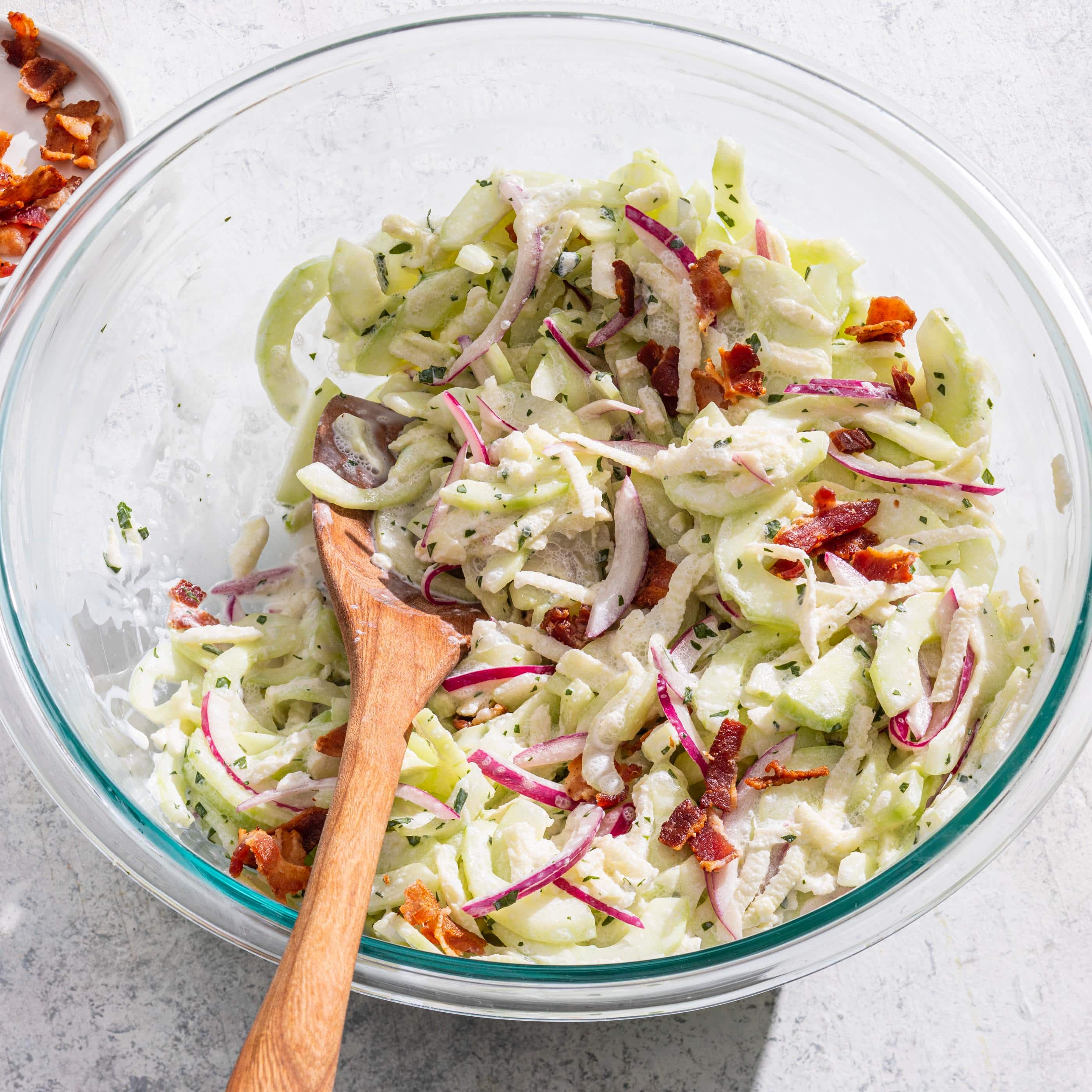 Creamy Cucumber Salad with Apple, Bacon and Parsley | America's Test Kitchen
