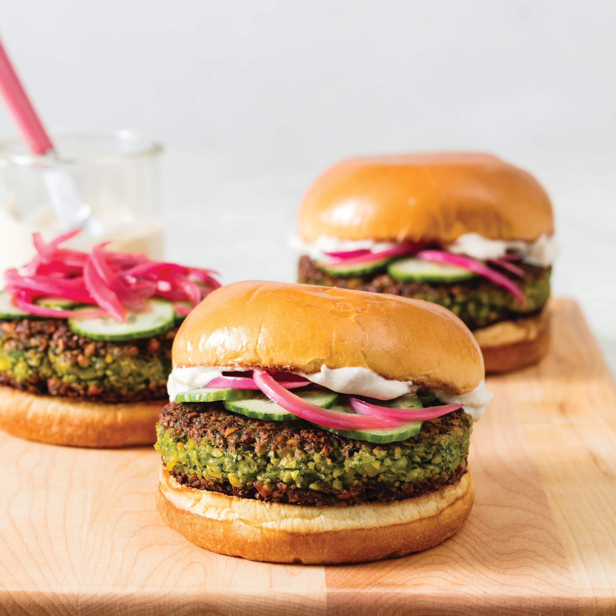 Falafel Burgers with Tahini-Yogurt Sauce