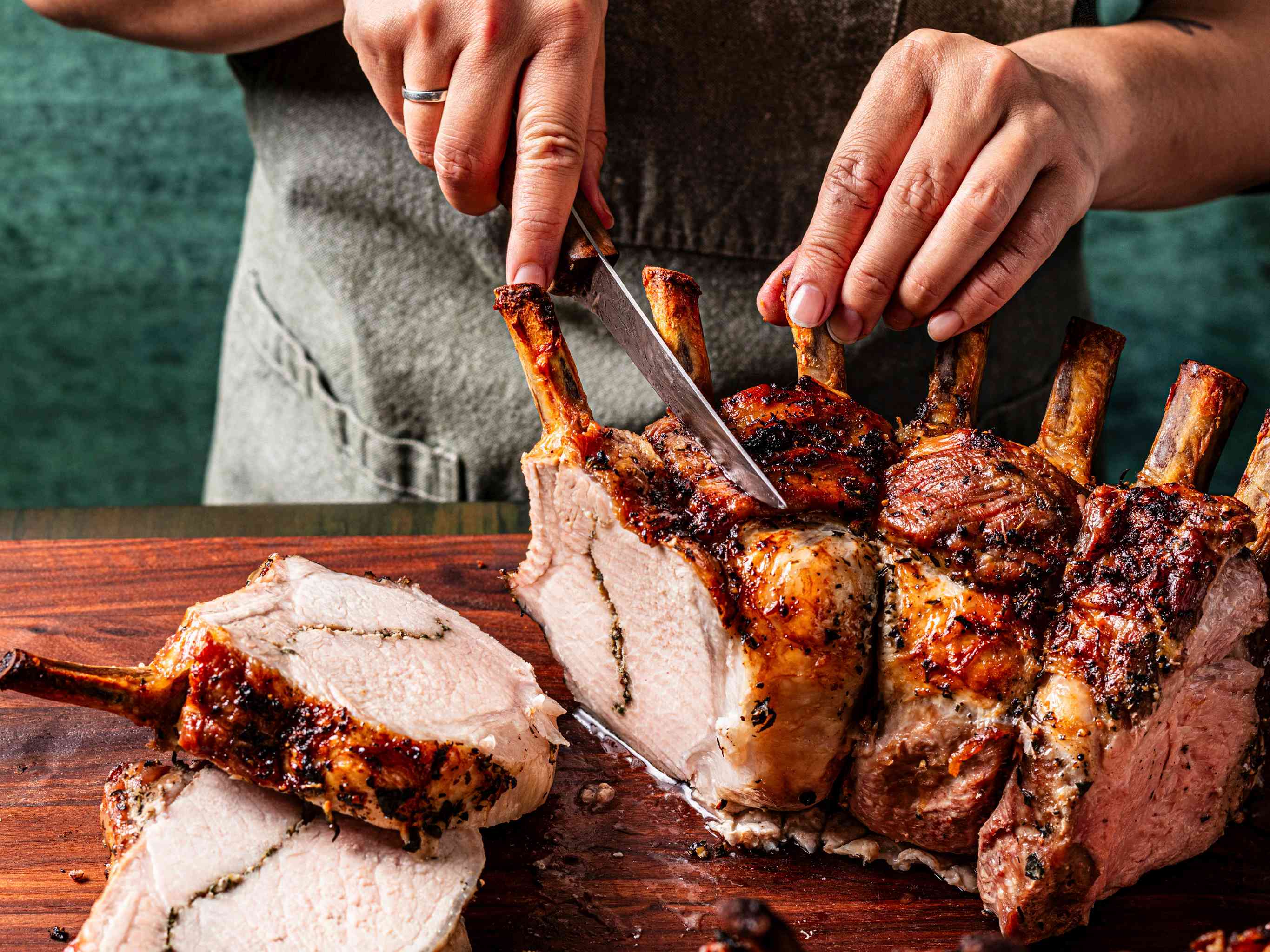 Garlic-and-Herb-Rubbed Pork Crown Roast