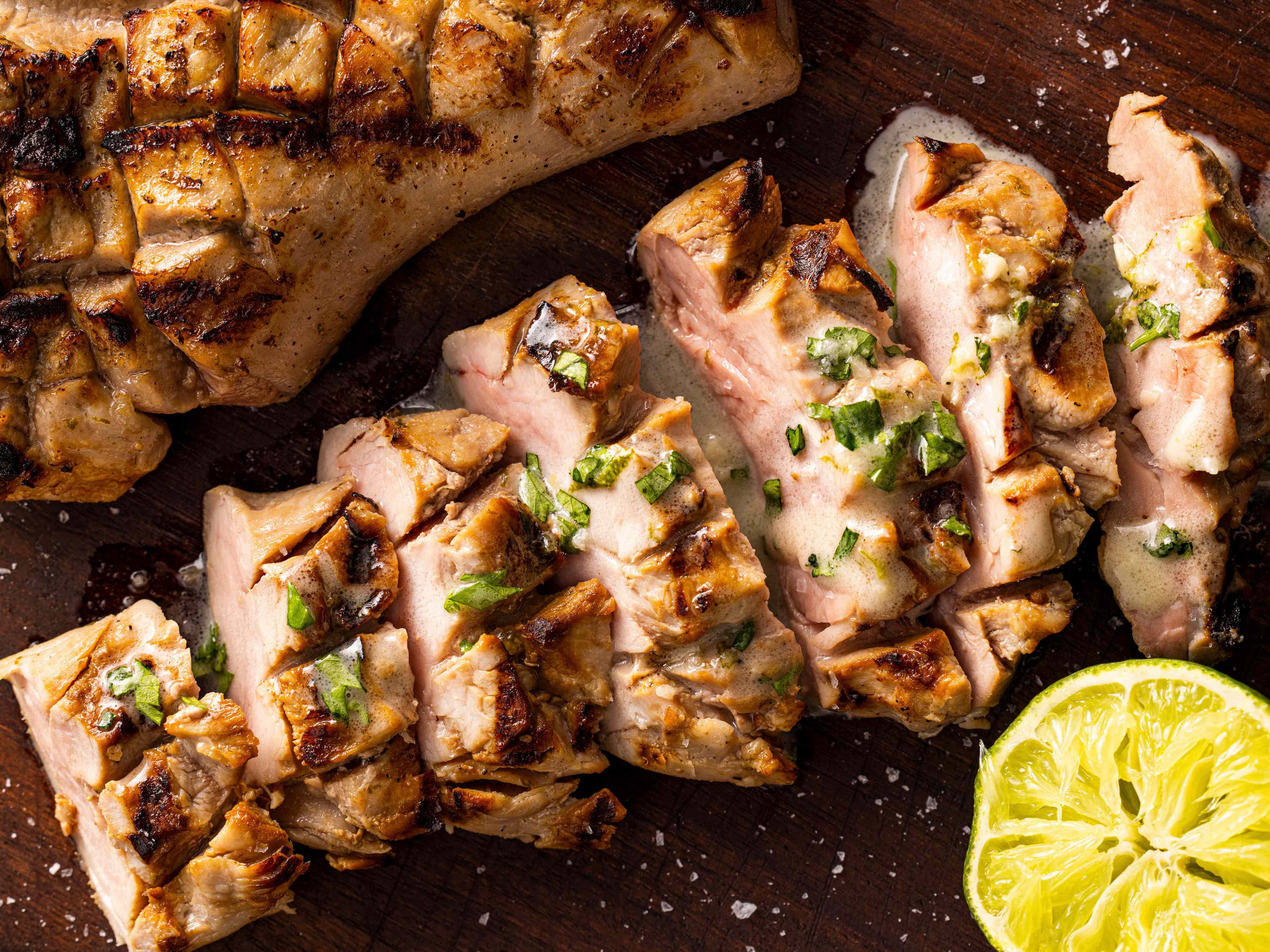 Garlic-Lime Grilled Pork Tenderloin Steaks