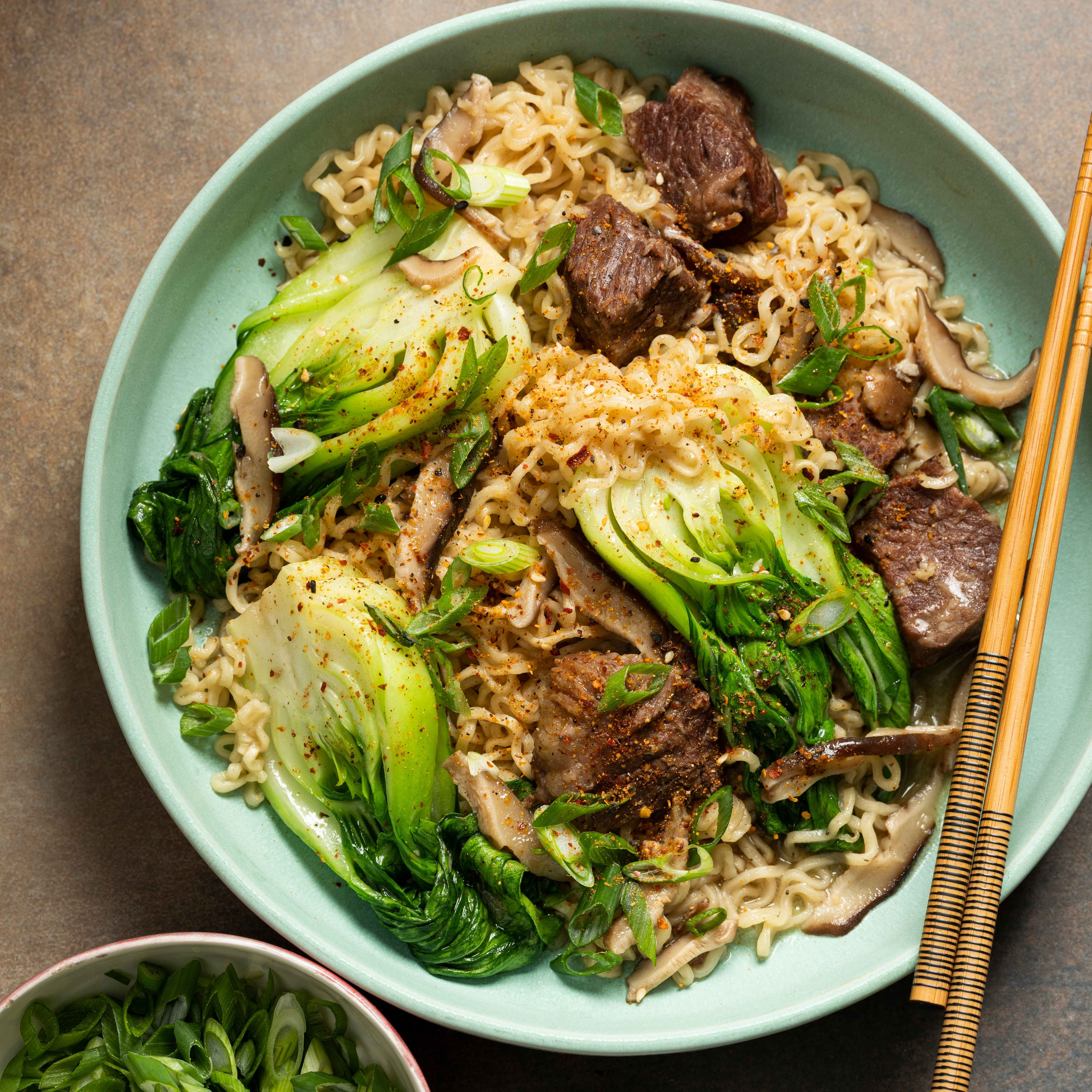 Instant Pot Ginger Ramen Noodles with Beef and Bok Choy