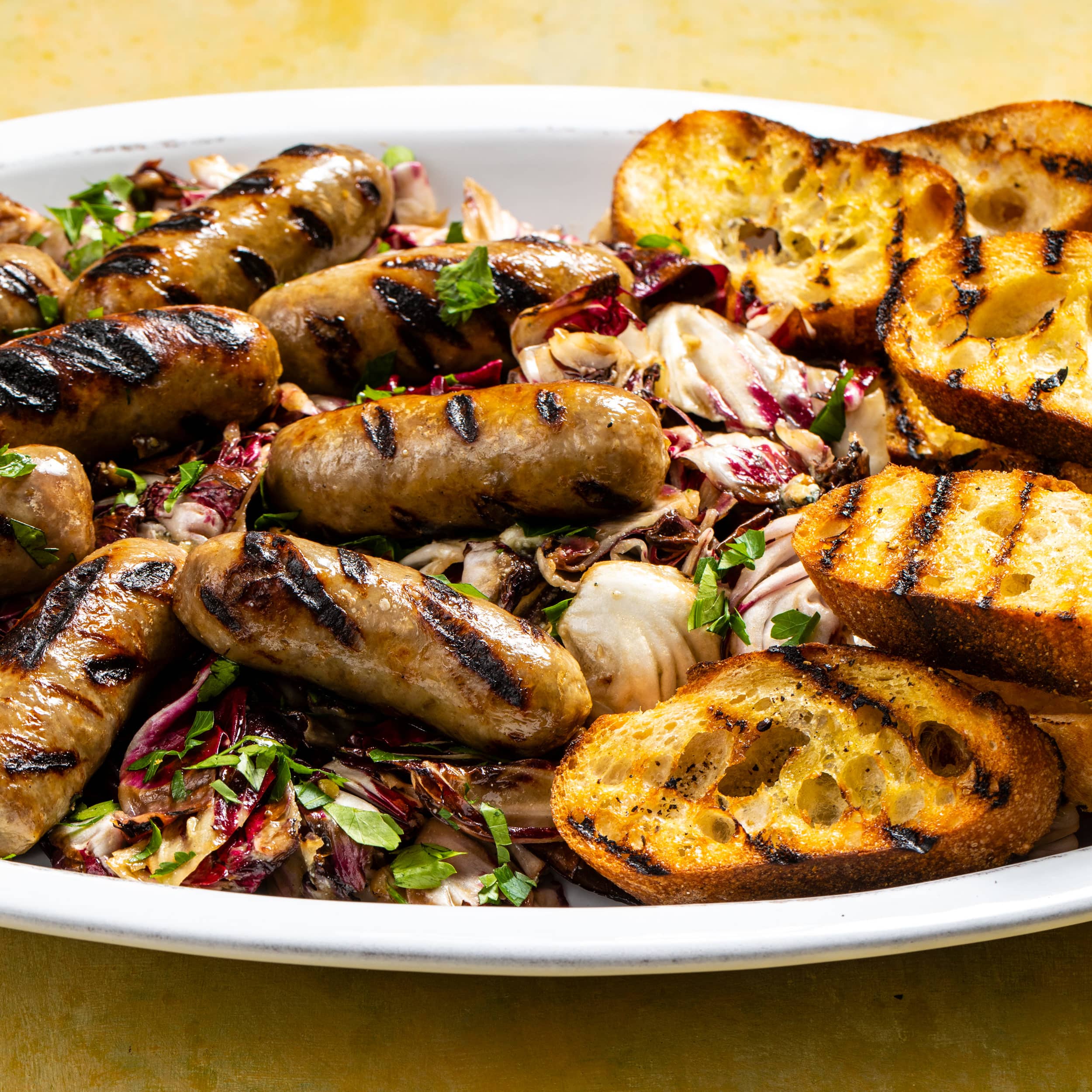 Grilled Italian Sausages and Balsamic Radicchio | America's Test Kitchen