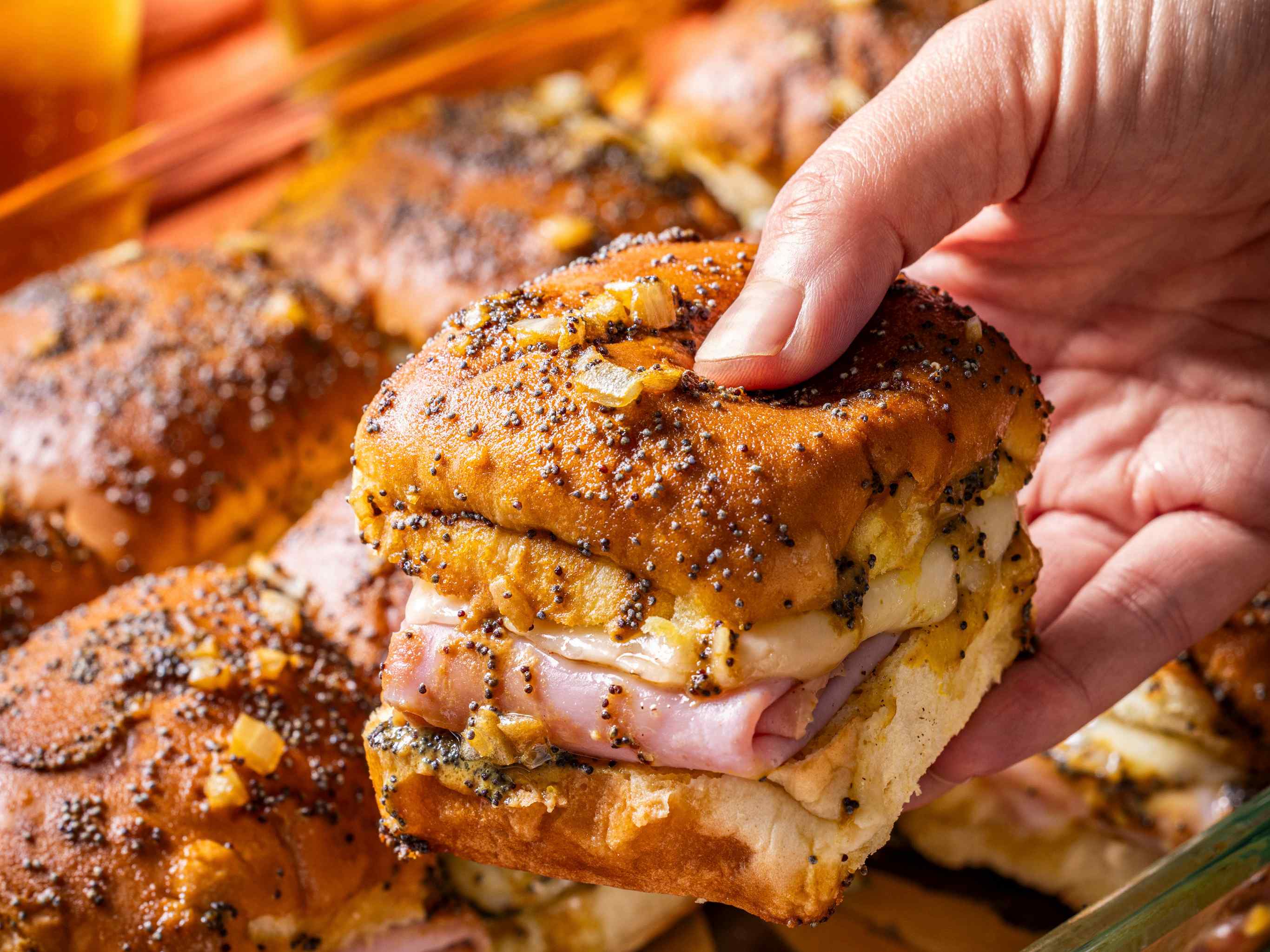 Ham and Swiss Football Sandwiches