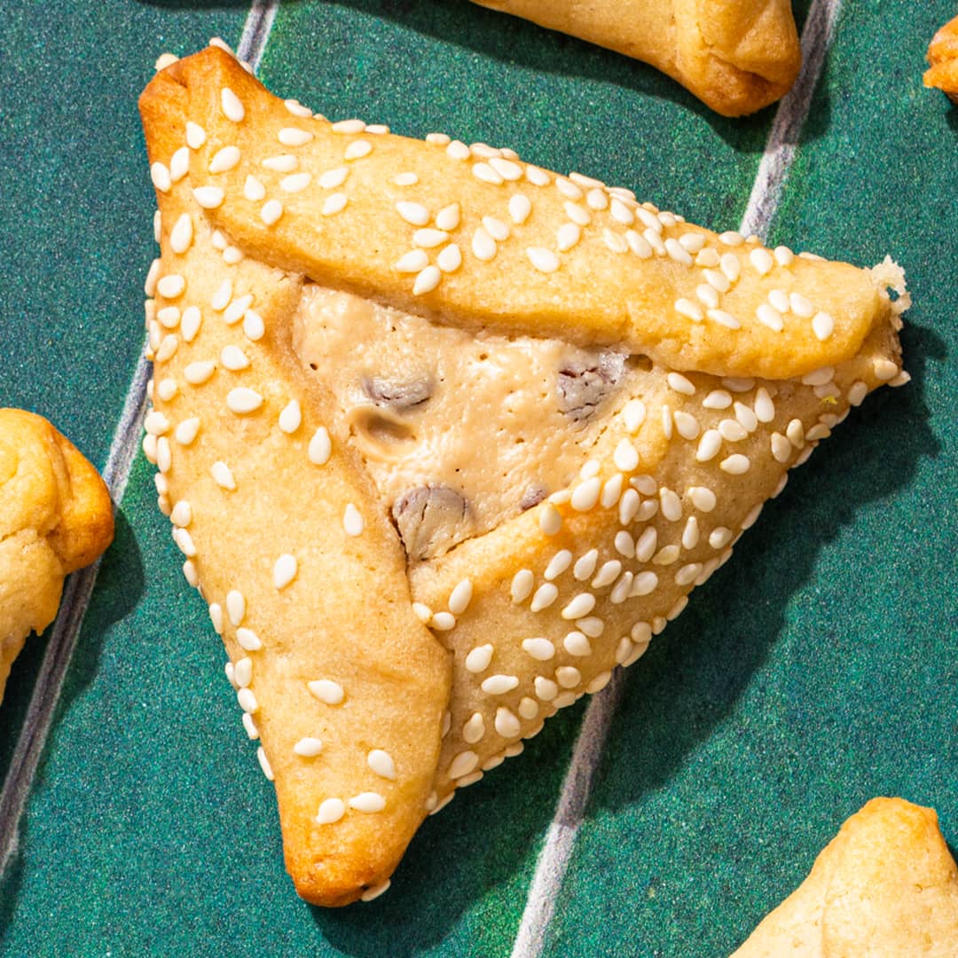 Hamantaschen with Tahini–Chocolate Chip Filling