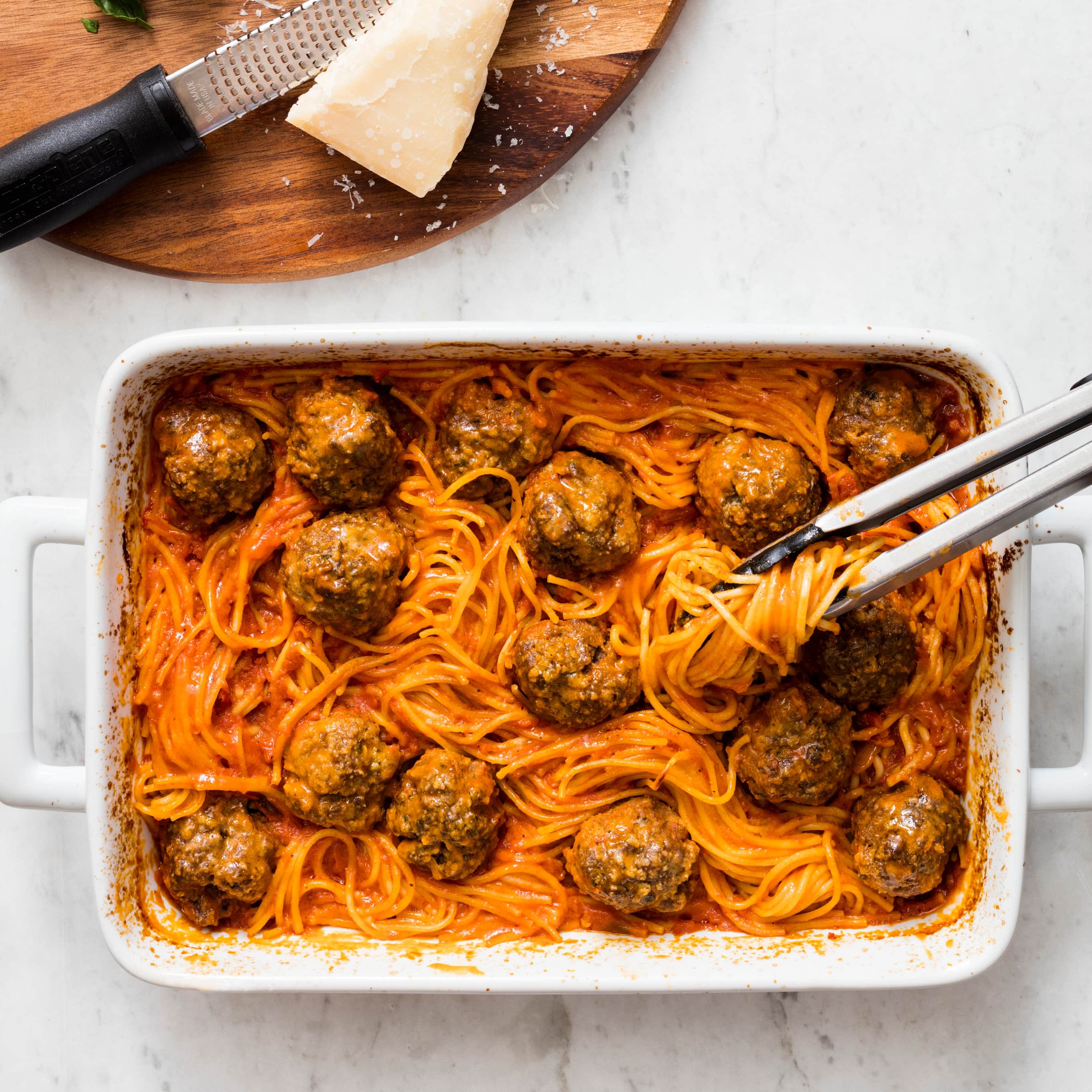 One-Pan Hands-Off Spaghetti and Meatballs