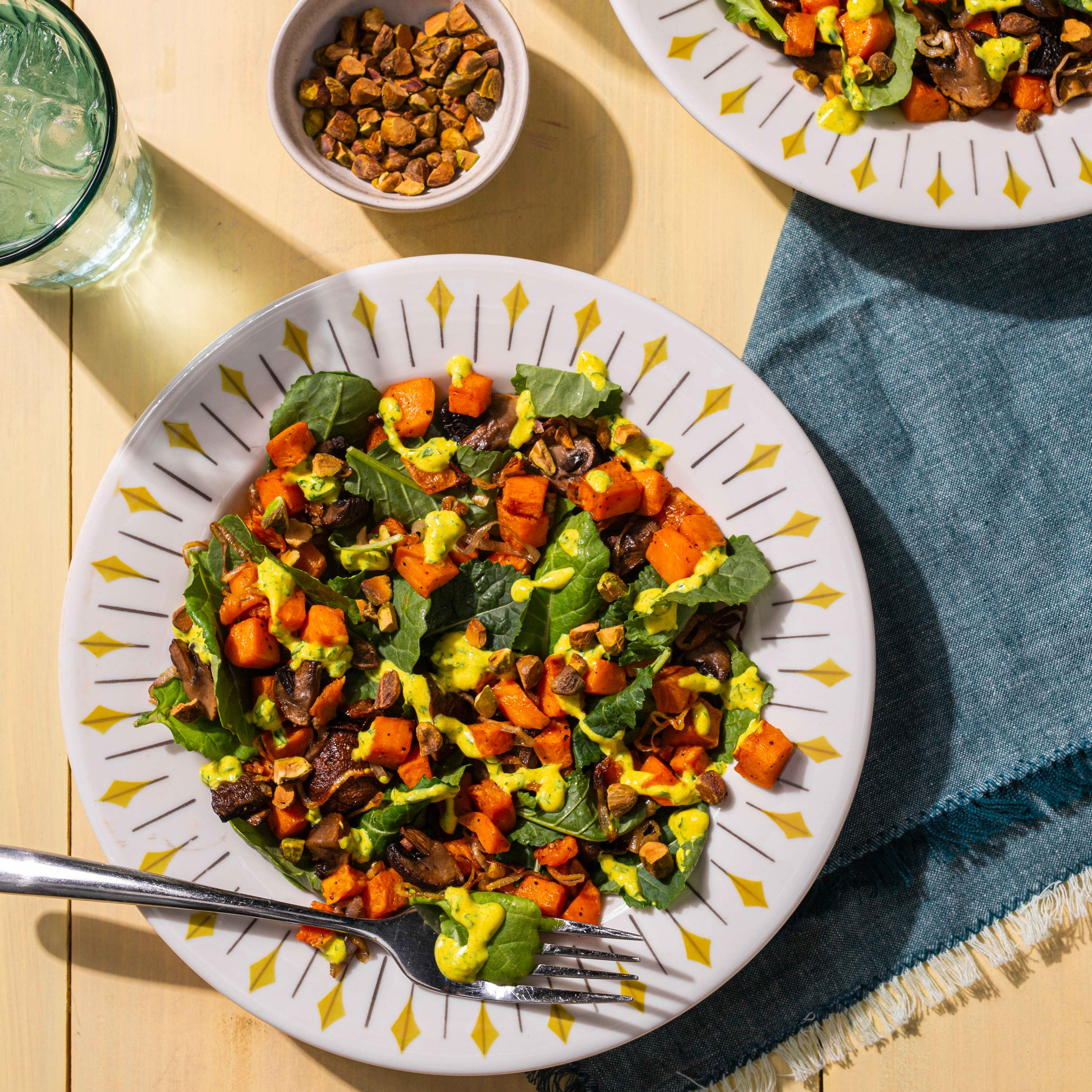 Air-Fryer Hearty Vegetable Hash with Golden Yogurt