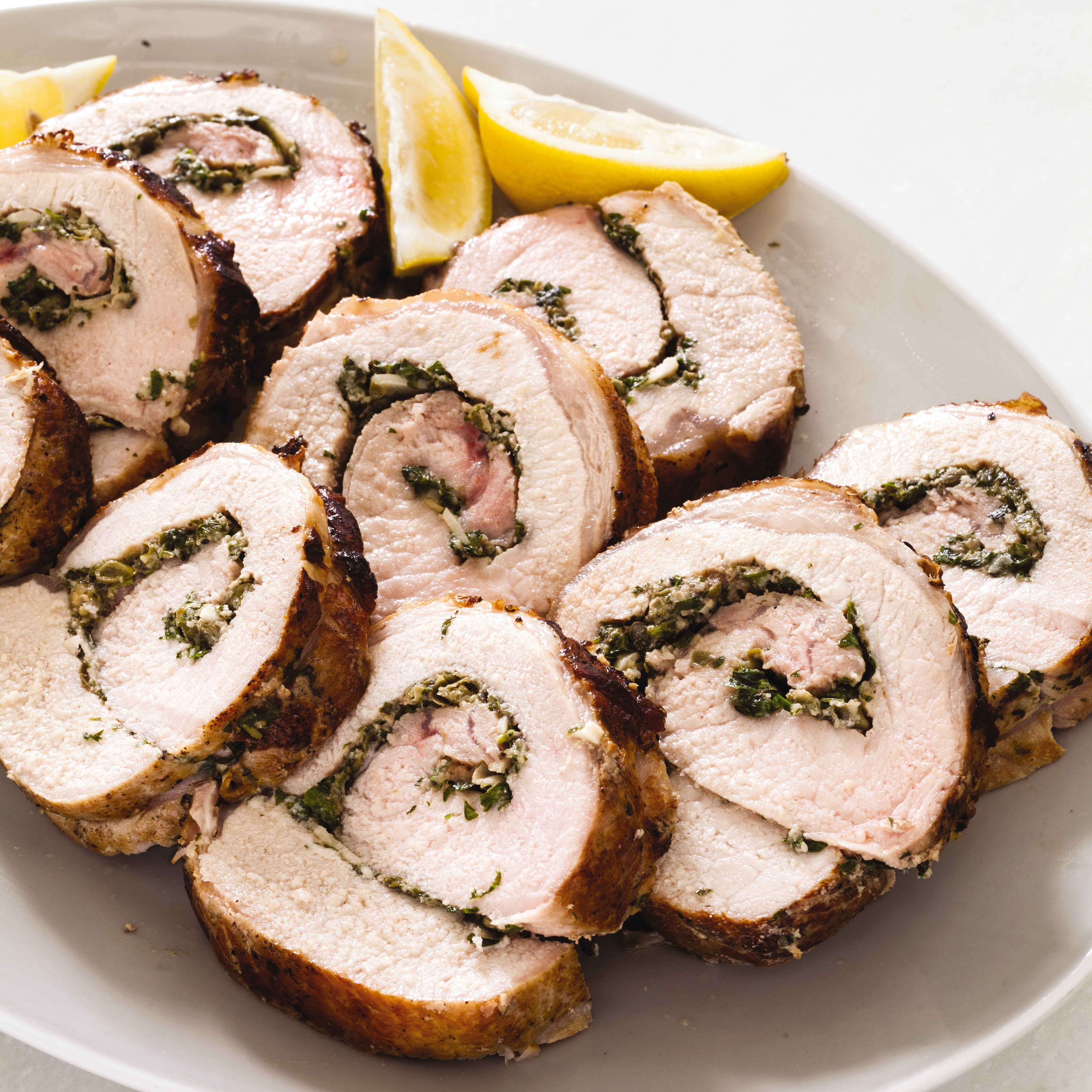 Cast Iron Herb-Stuffed Boneless Pork Loin