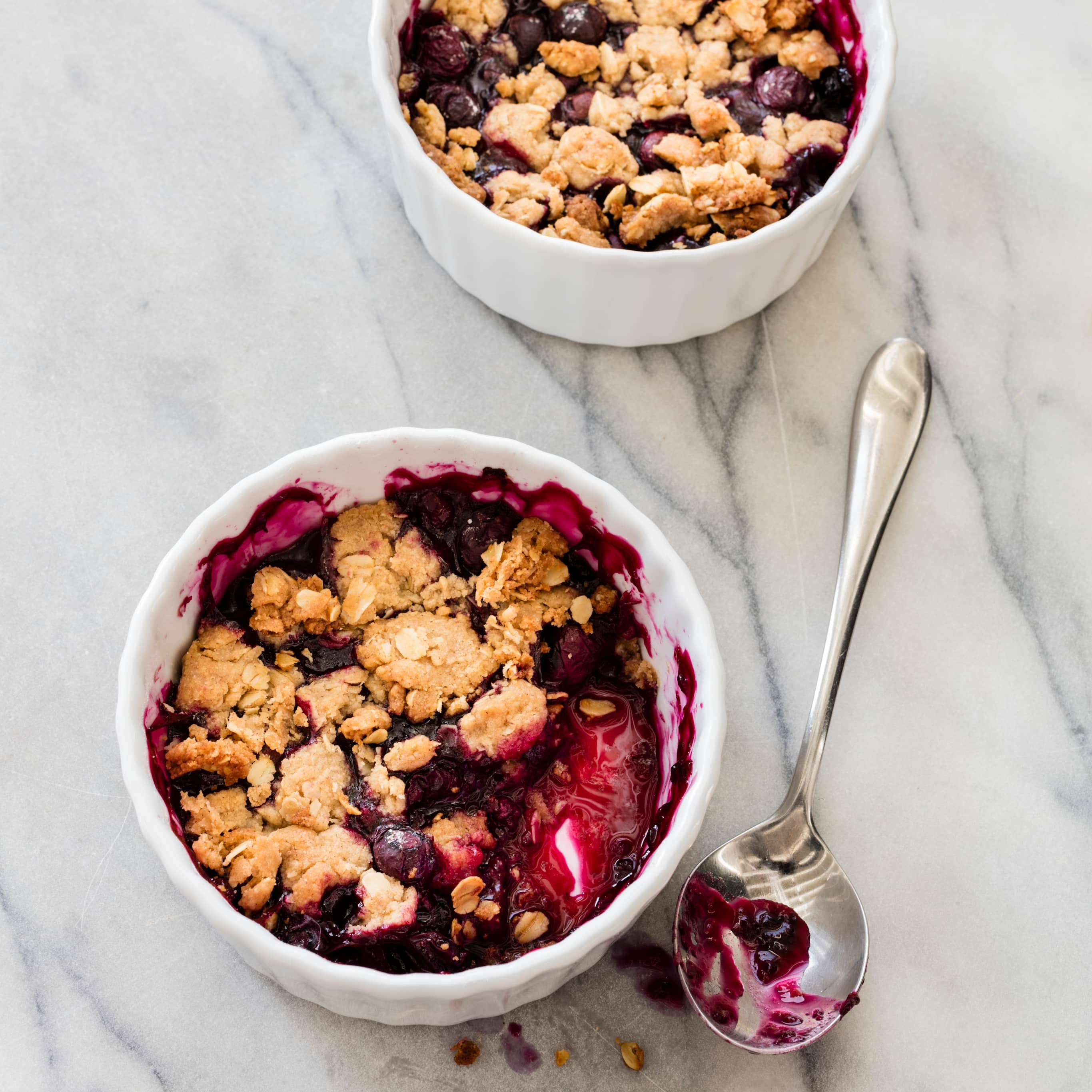 Toaster-Oven Blueberry Crumbles