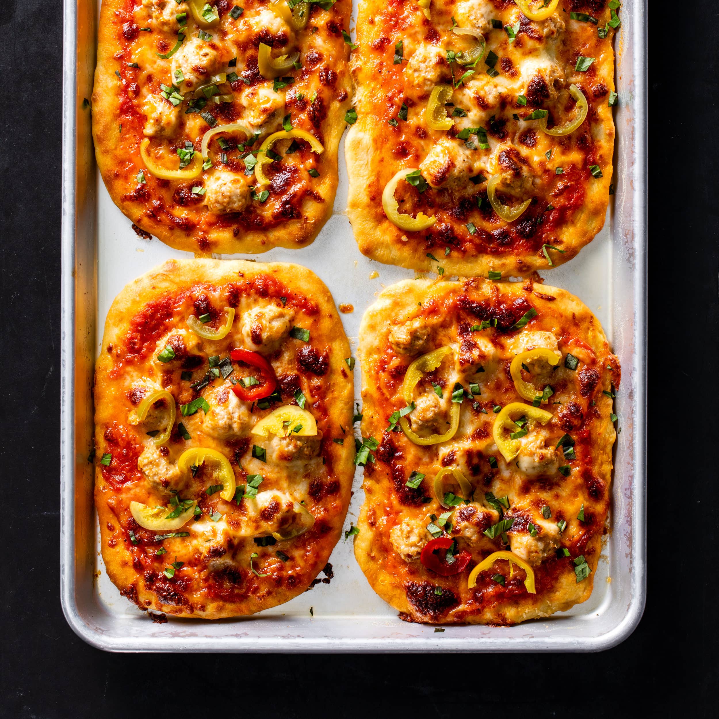 Italian Chicken Sausage Pizzas