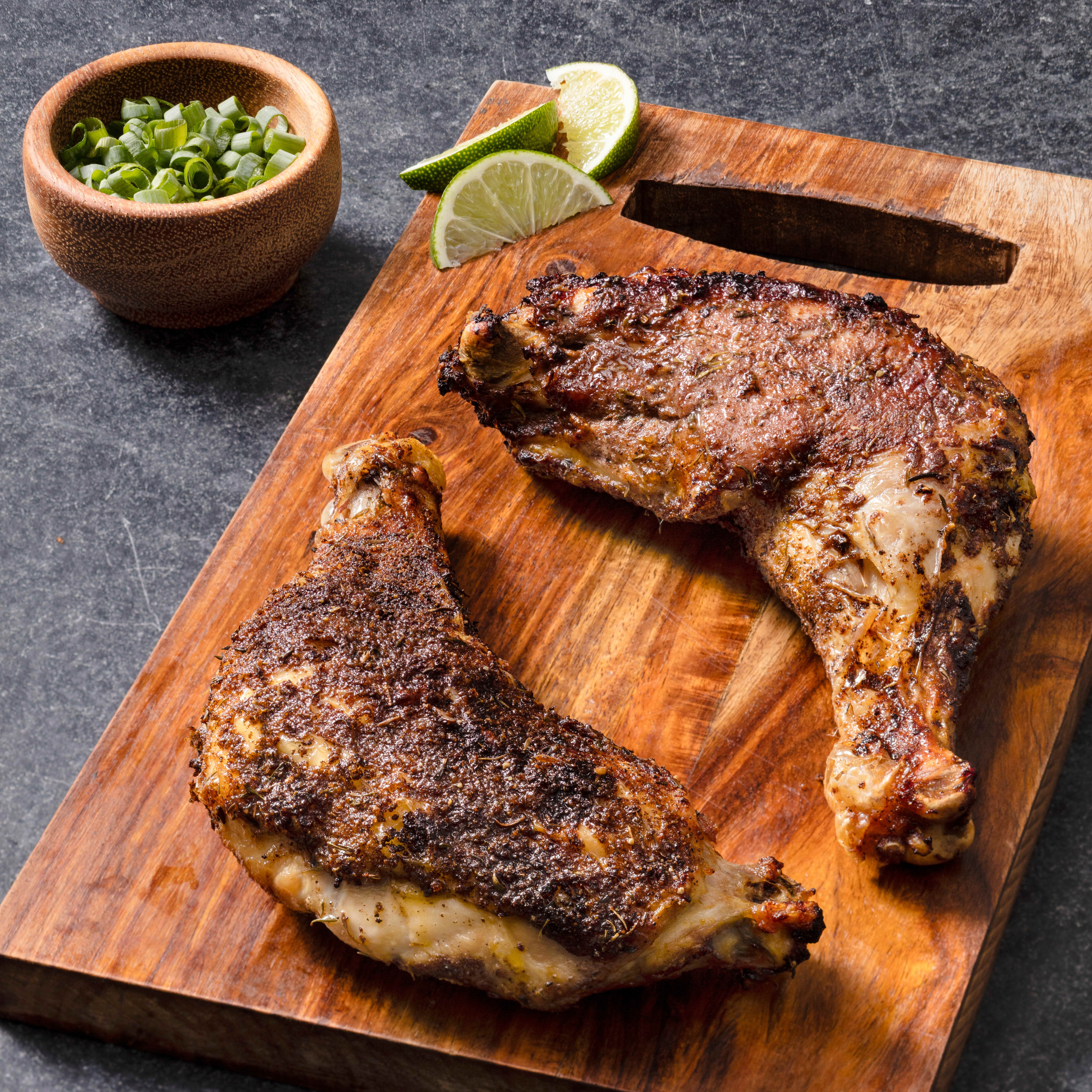 Air-Fryer Jerk Chicken Leg Quarters | America's Test Kitchen