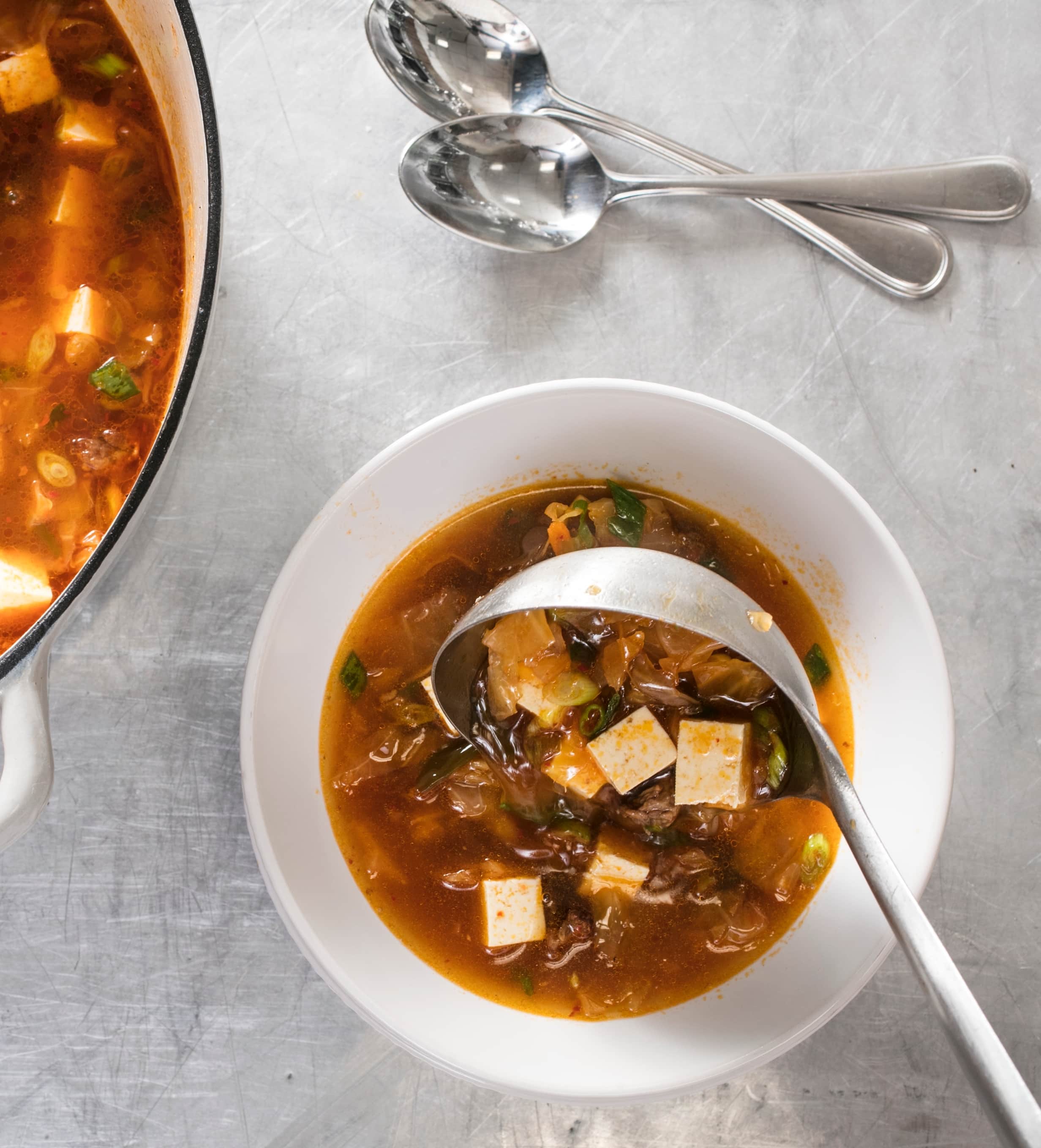 Kimchi, Beef, and Tofu Soup