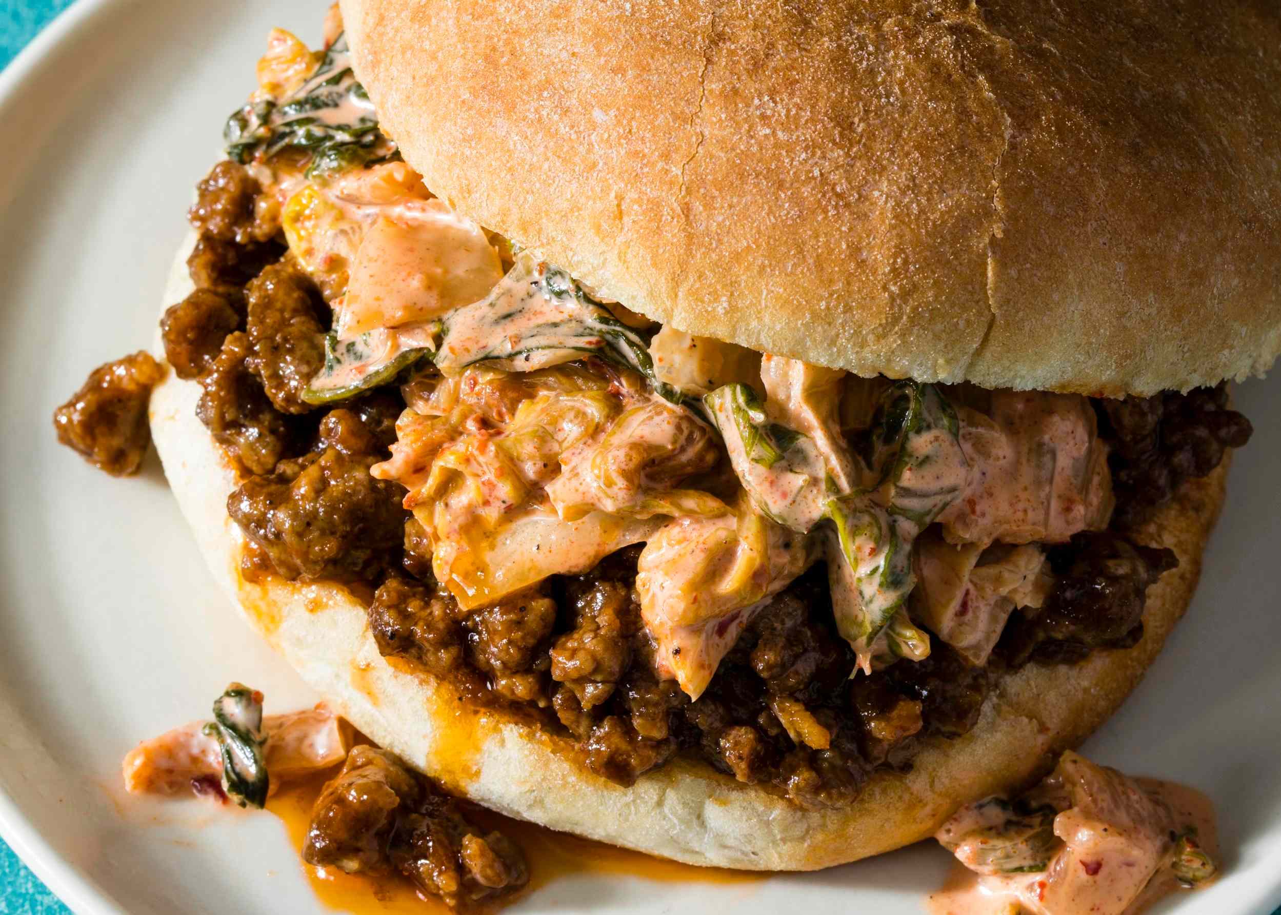 Sloppy Joes with Kimchi Slaw