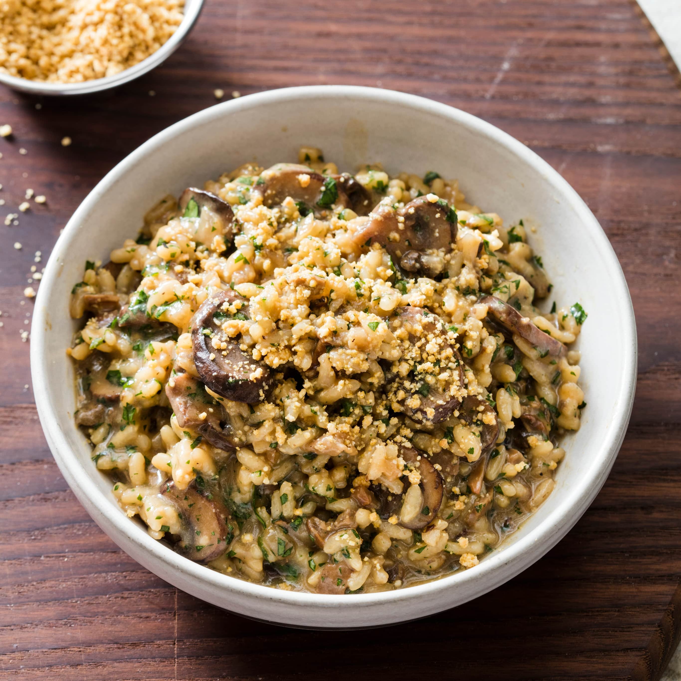 Vegan Almost Hands-Free Mushroom Risotto